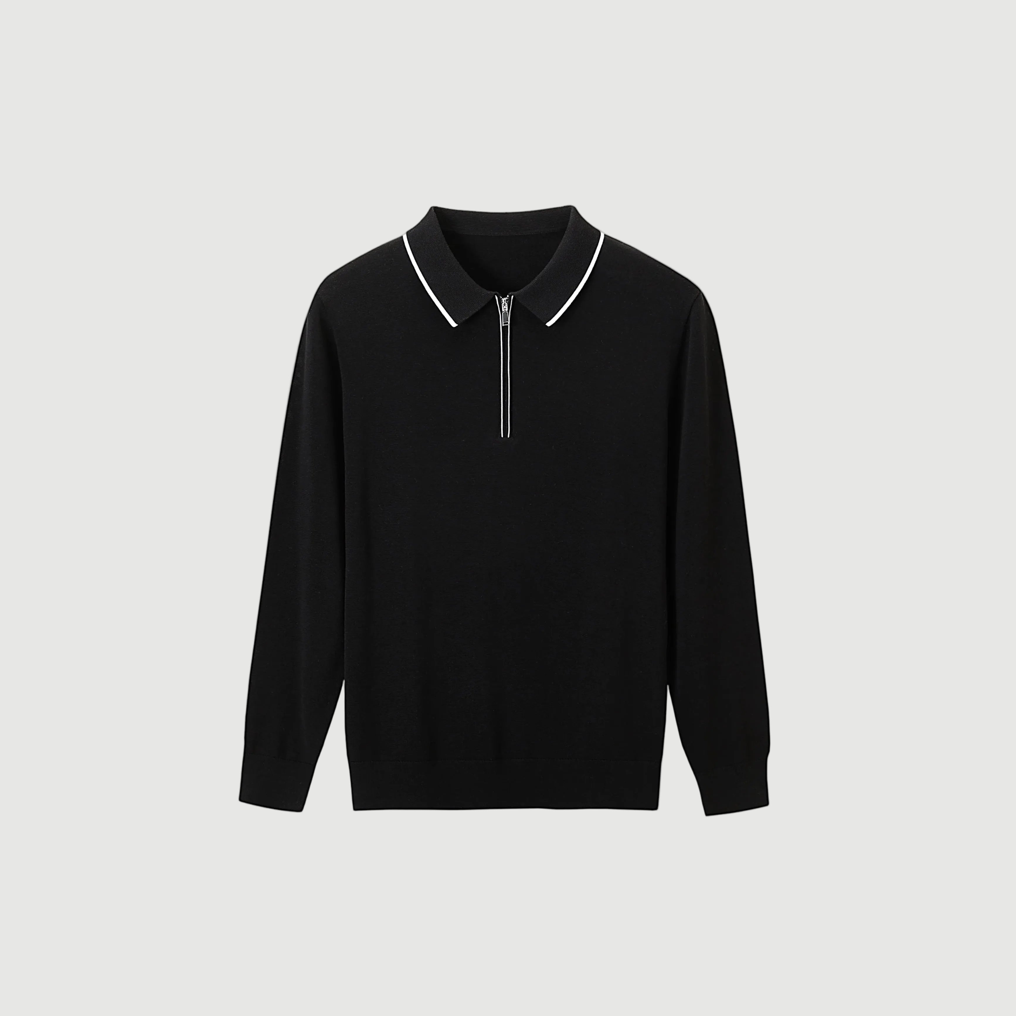 The luca zipped polo black