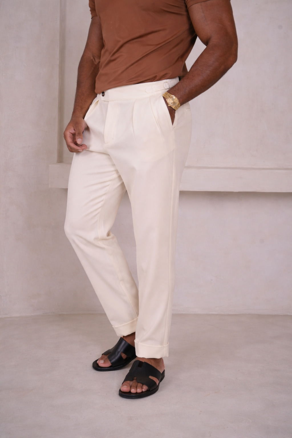 Linea Pleated trousers white