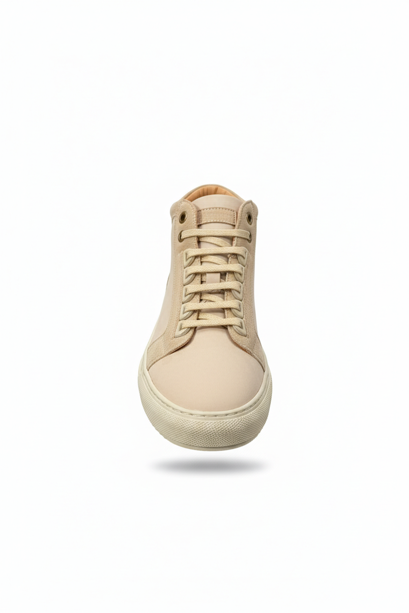 Mid top beige sneakers