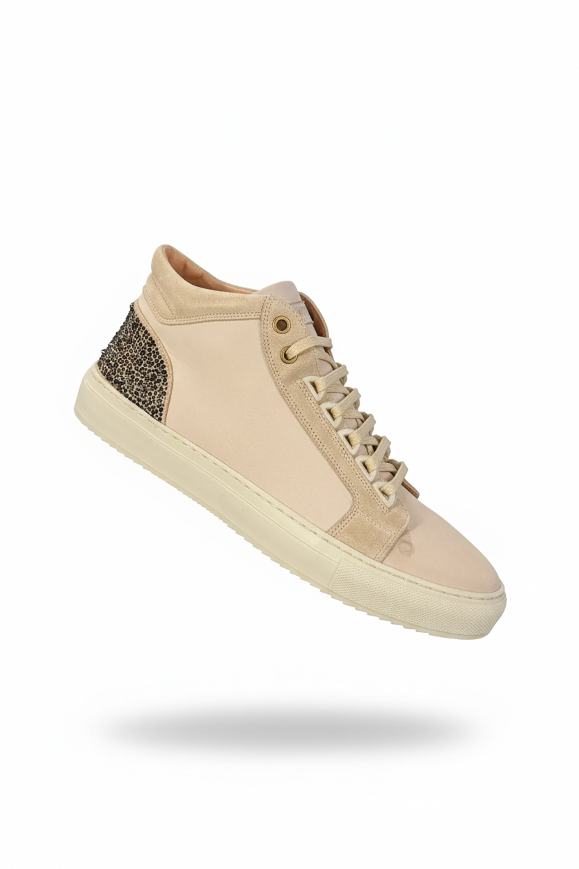 Mid top beige sneakers