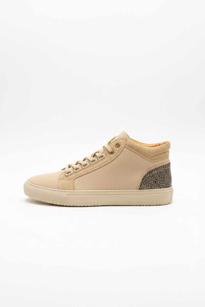 Mid top beige sneakers