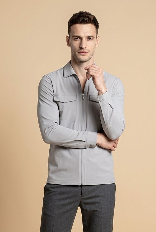 The santoni jacket Elephant Grey