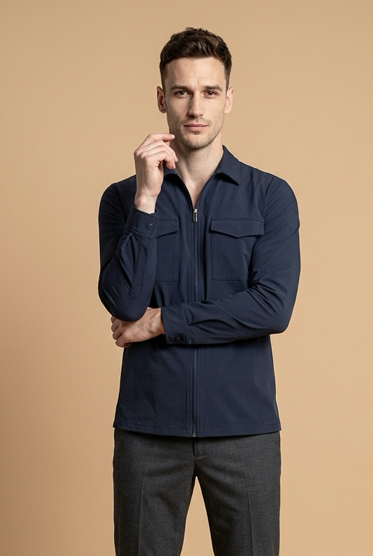 The Santoni jacket dark blue