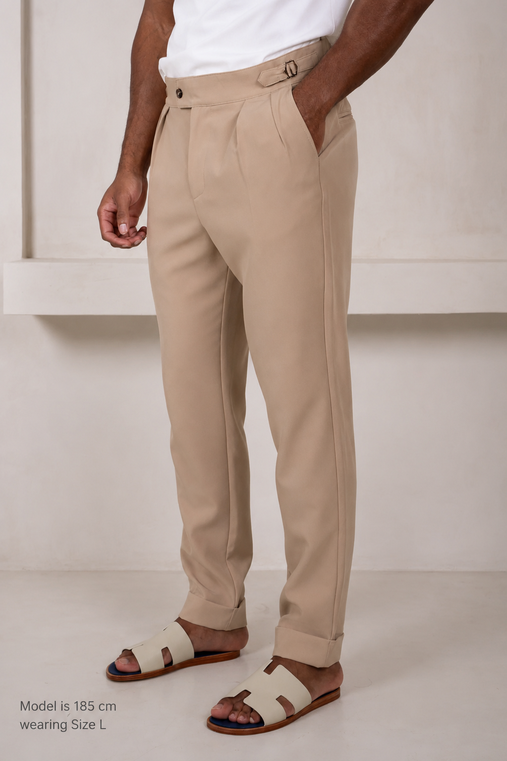 Linea pleated trousers beige