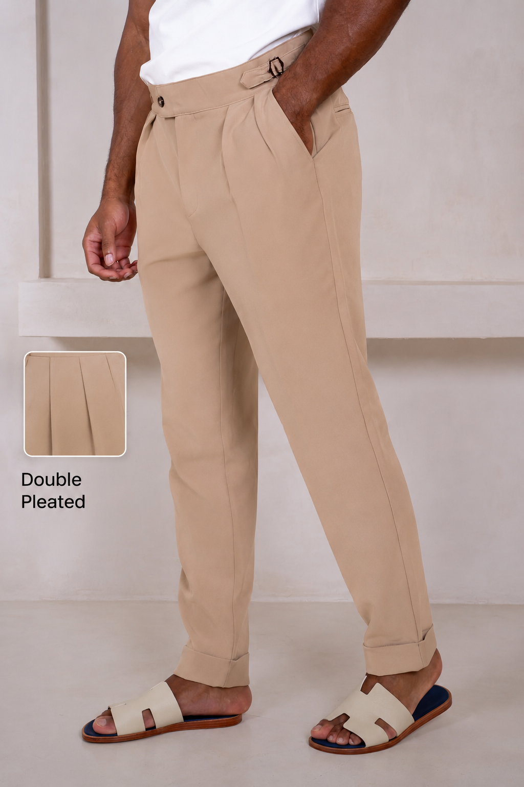 Linea pleated trousers beige