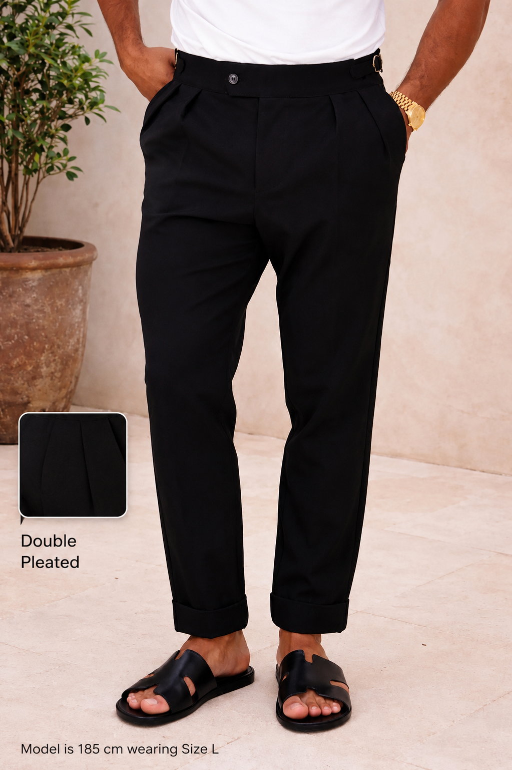 Linea Pleated Trousers black