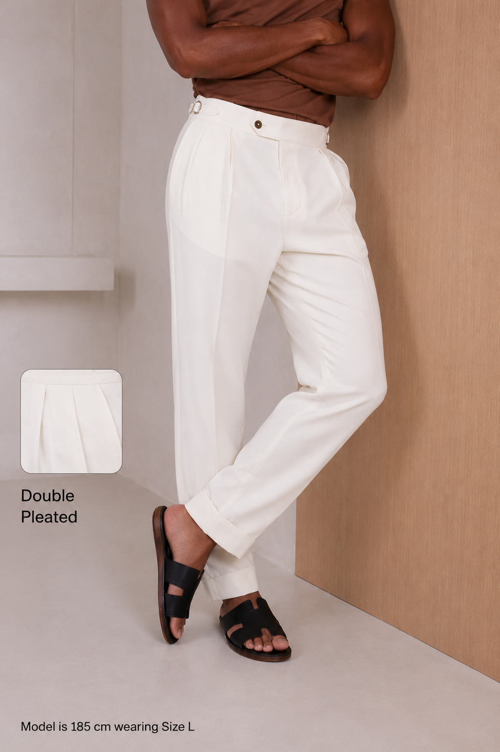 Linea Pleated trousers white