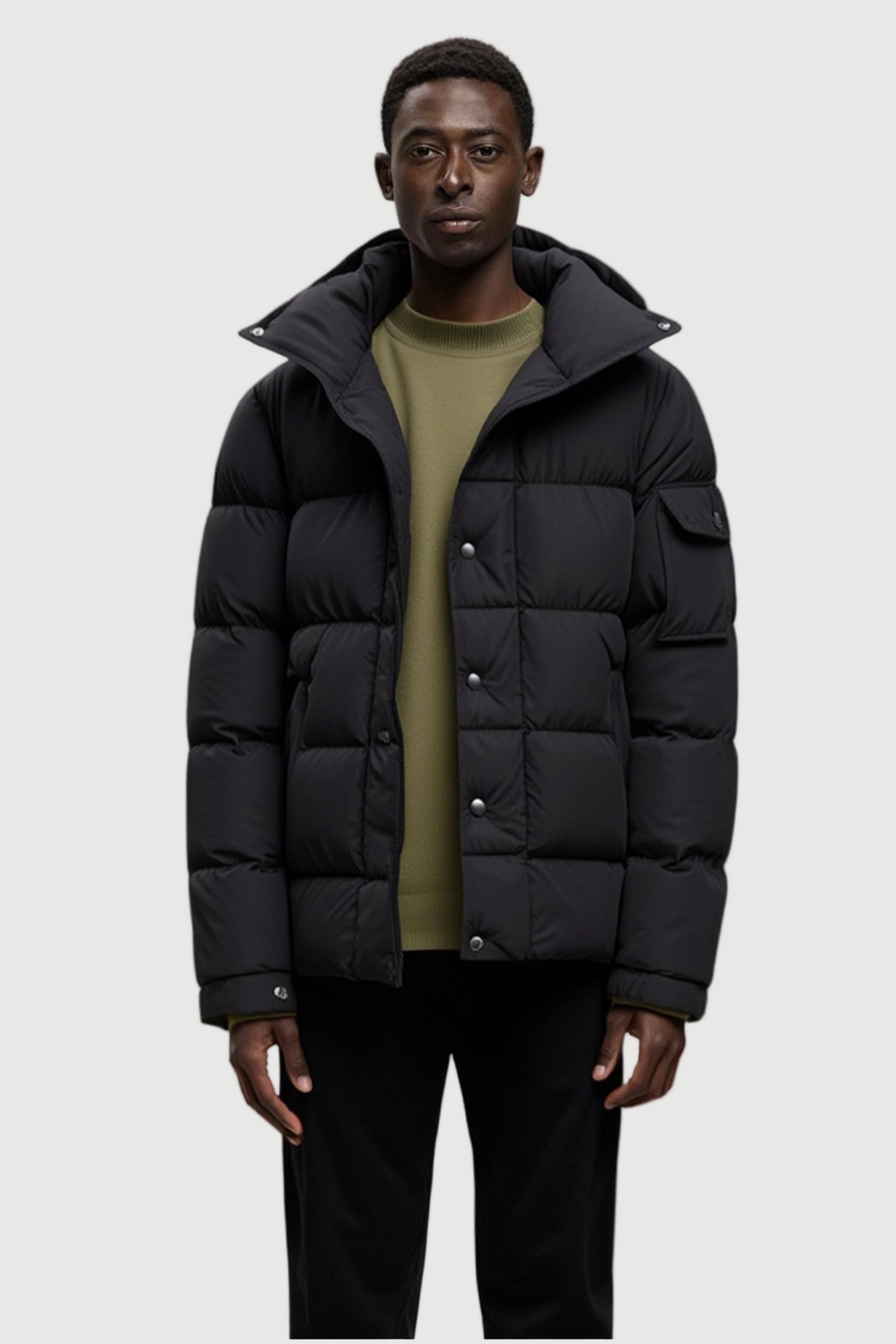 Plain quilted down jacket