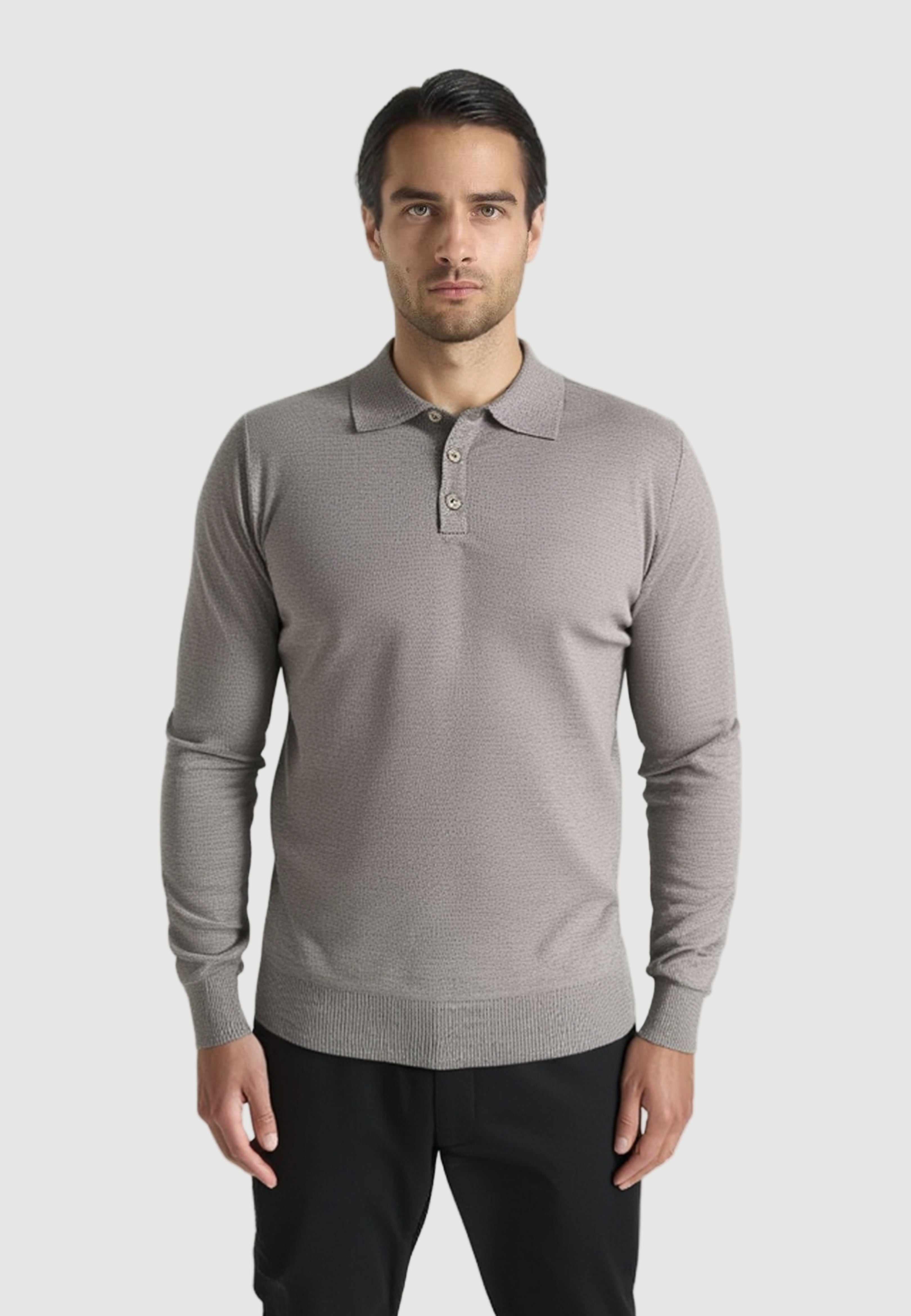 Slim fit polo taupe