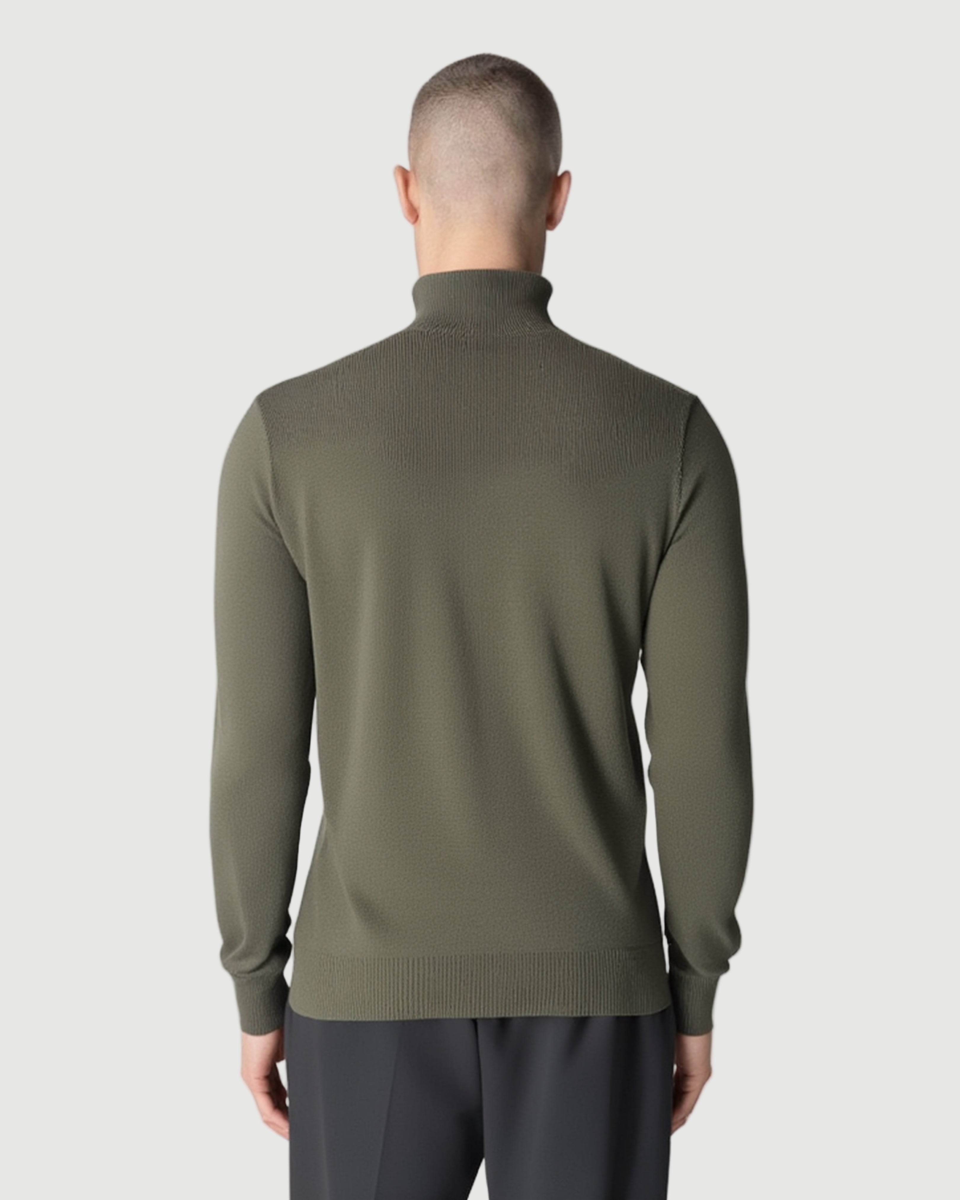 Zipped polo khaki