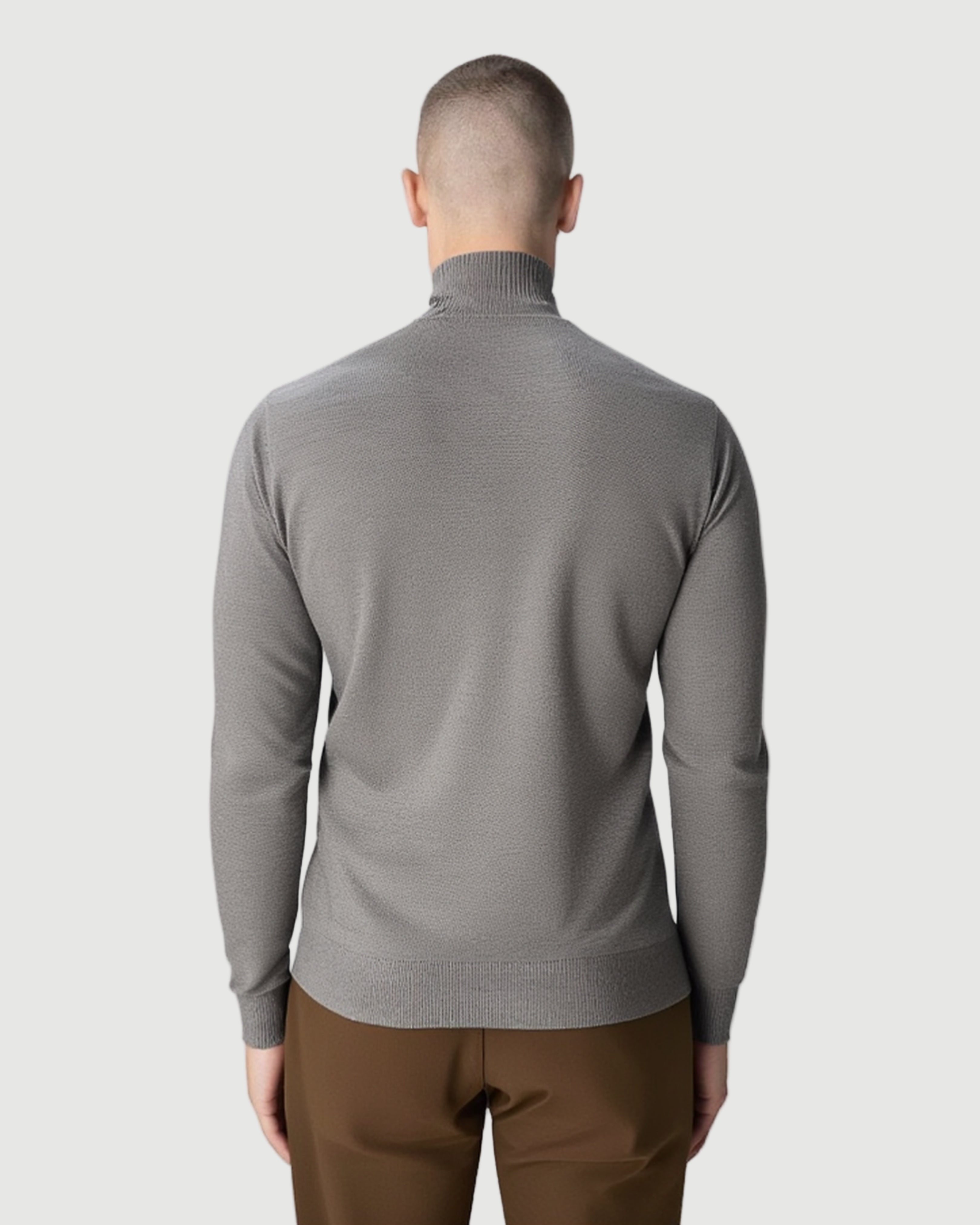 Zipped polo taupe