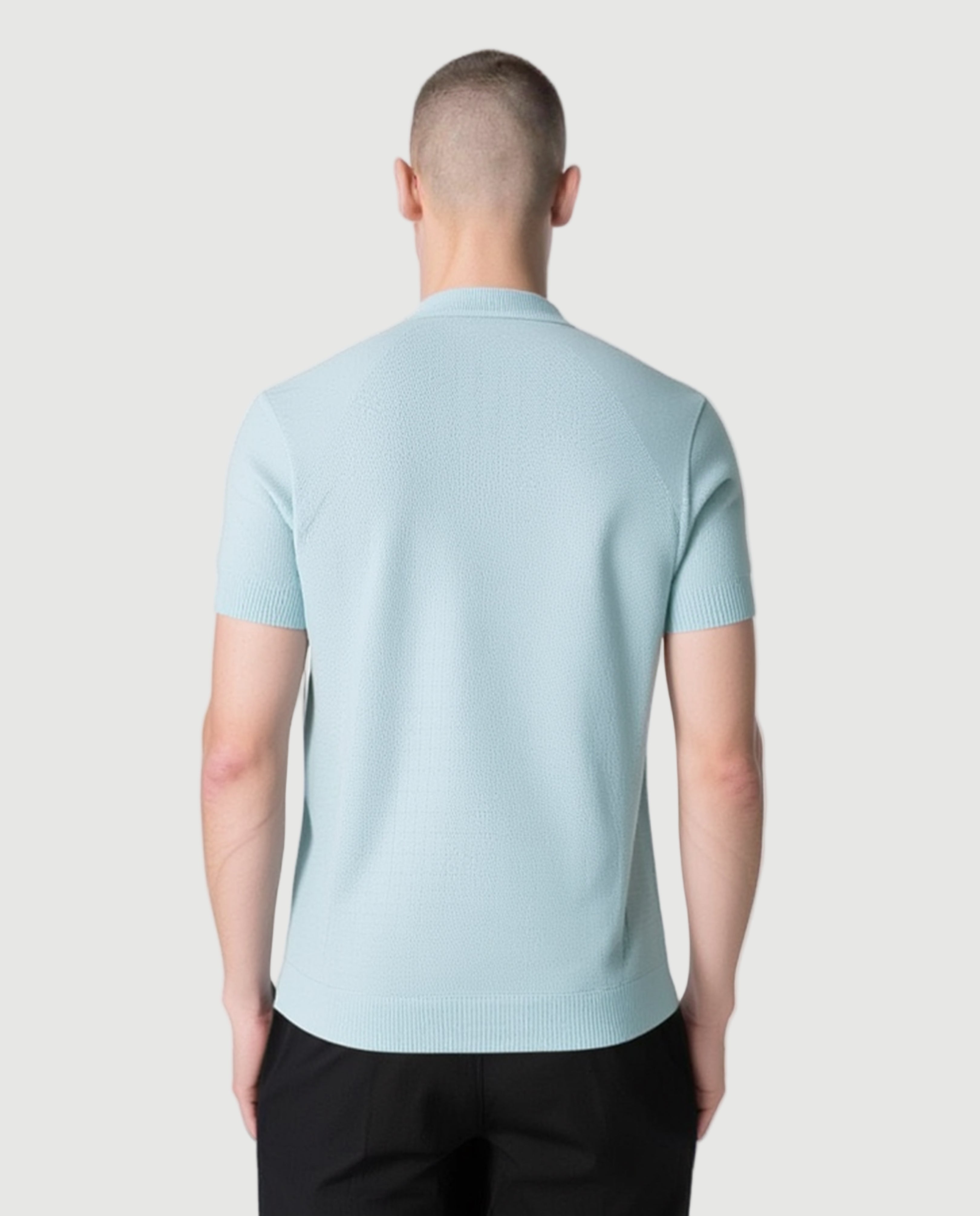 Short knitted polo mint