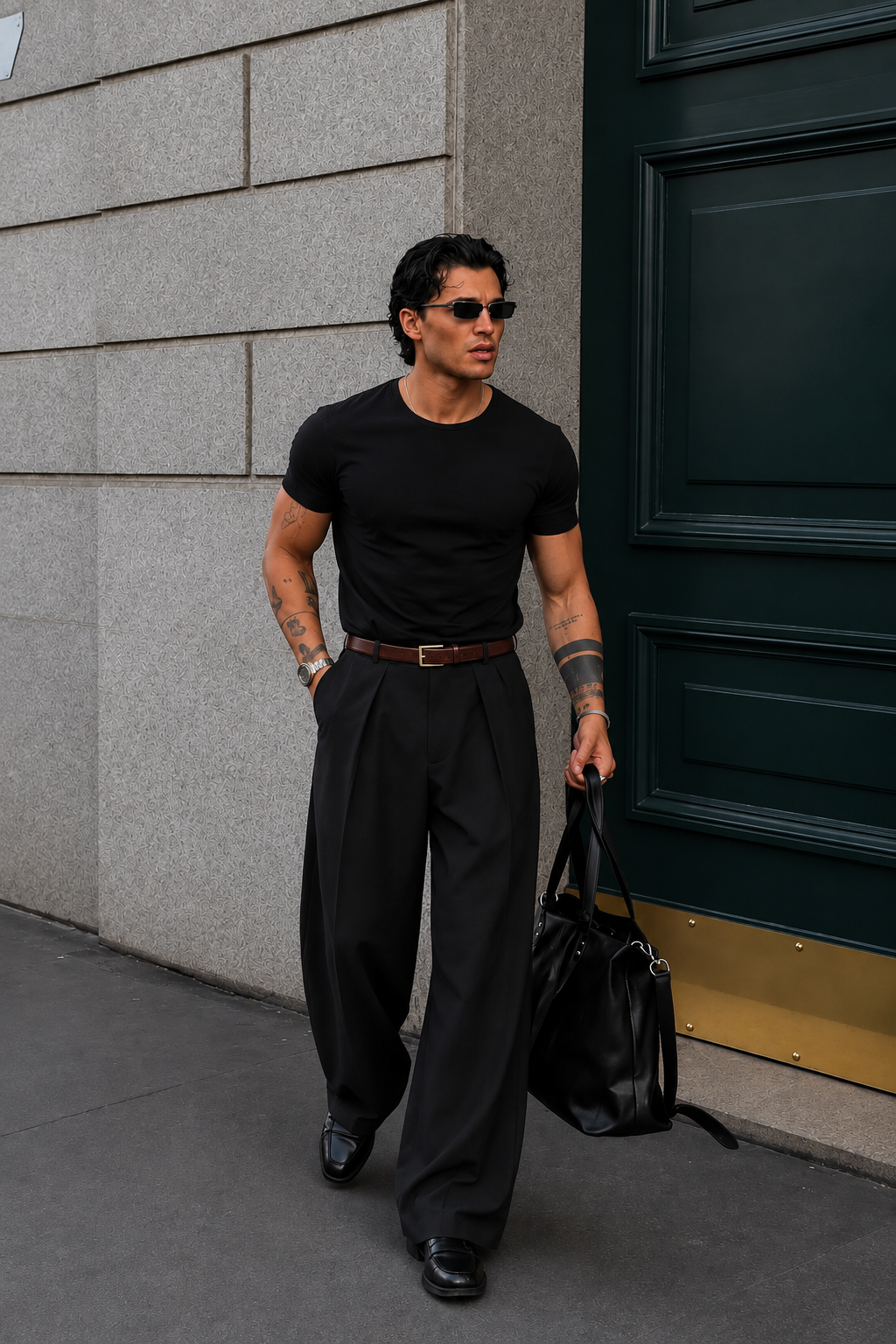 The socrates pants wide black