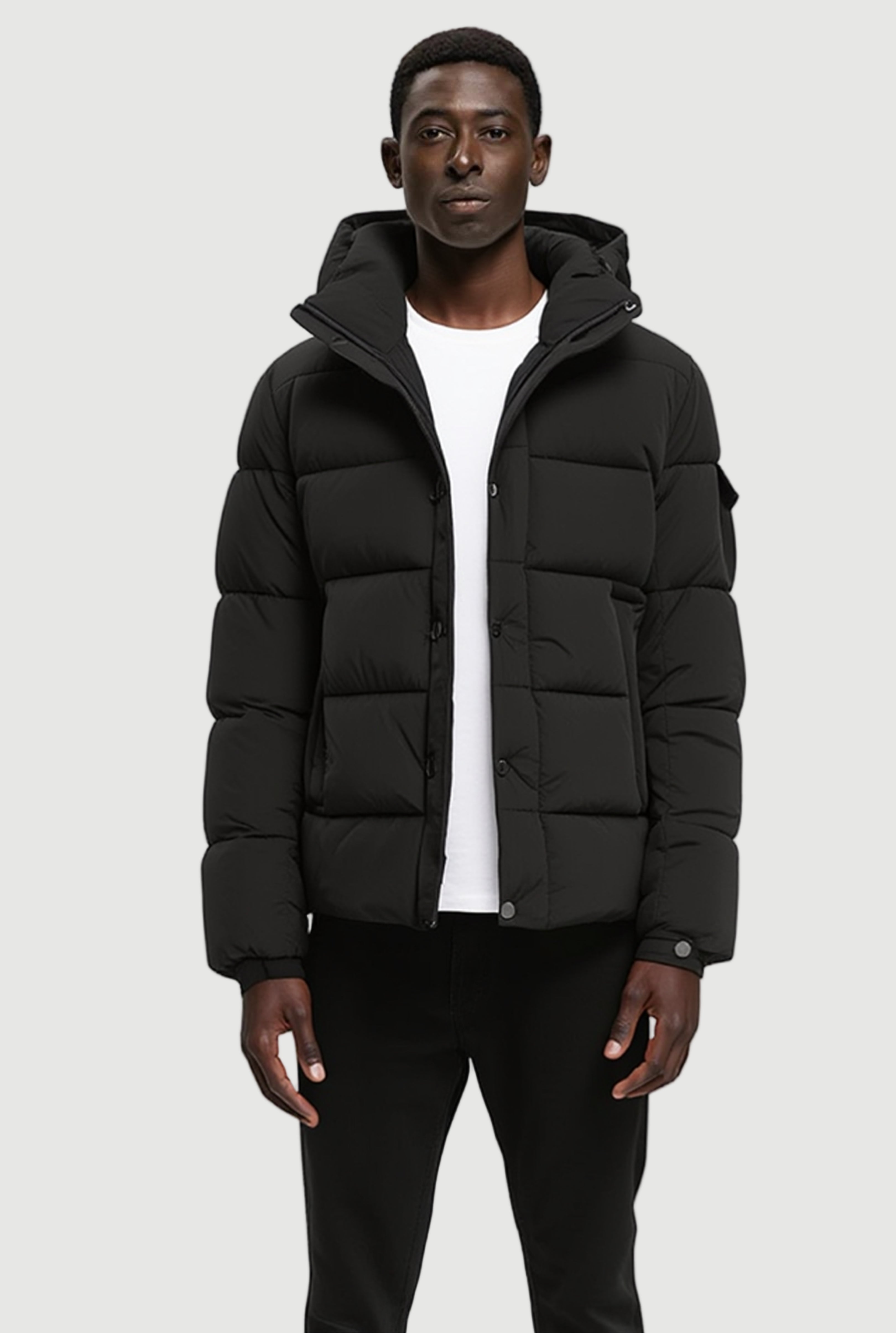 Quilted hooded jacket