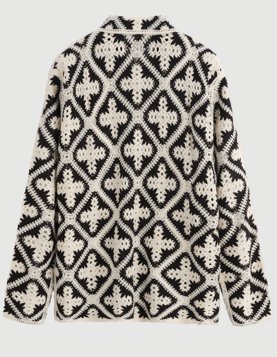 Hector crochet long sleeve shirt black