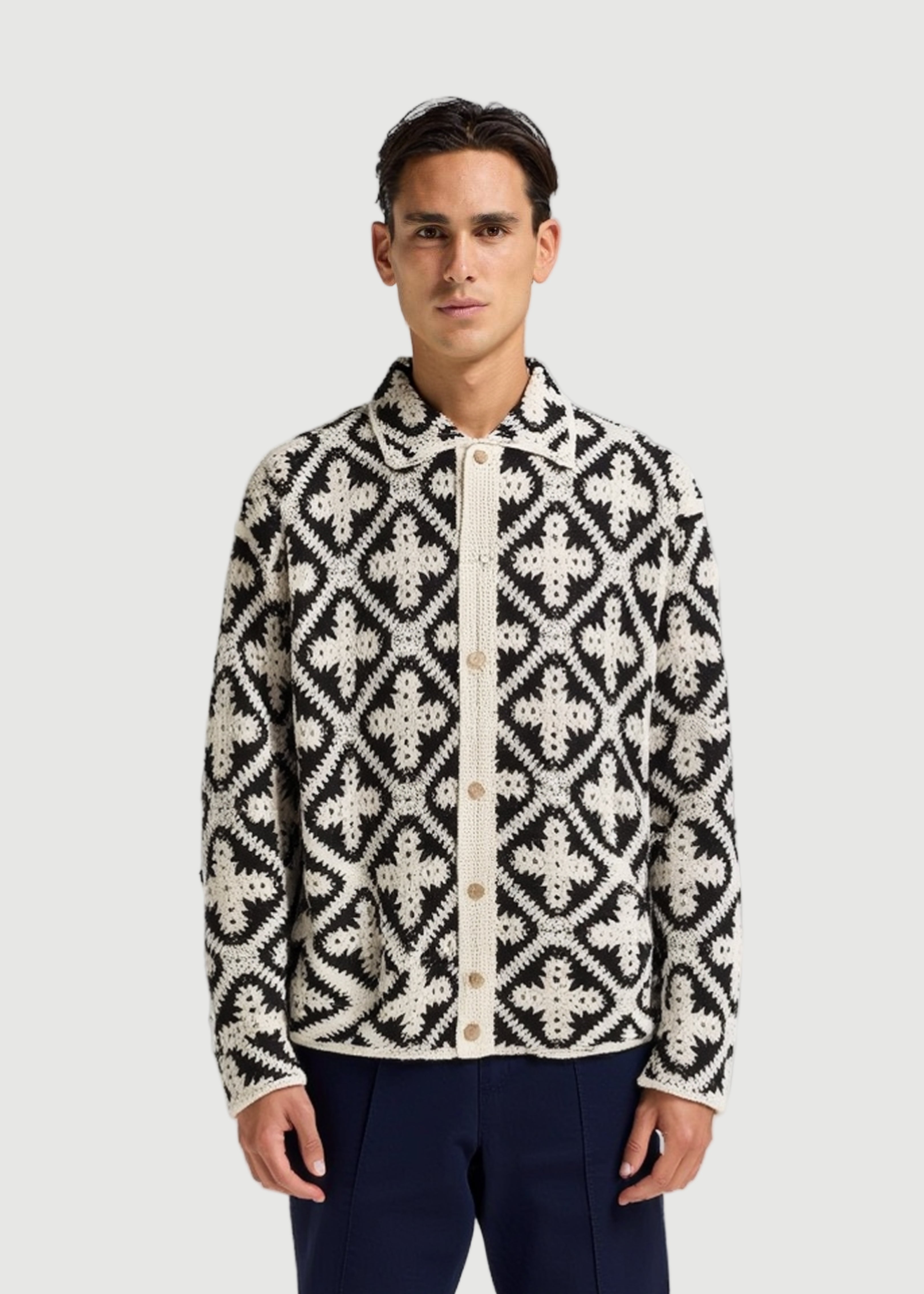 Hector crochet longsleev shirt black