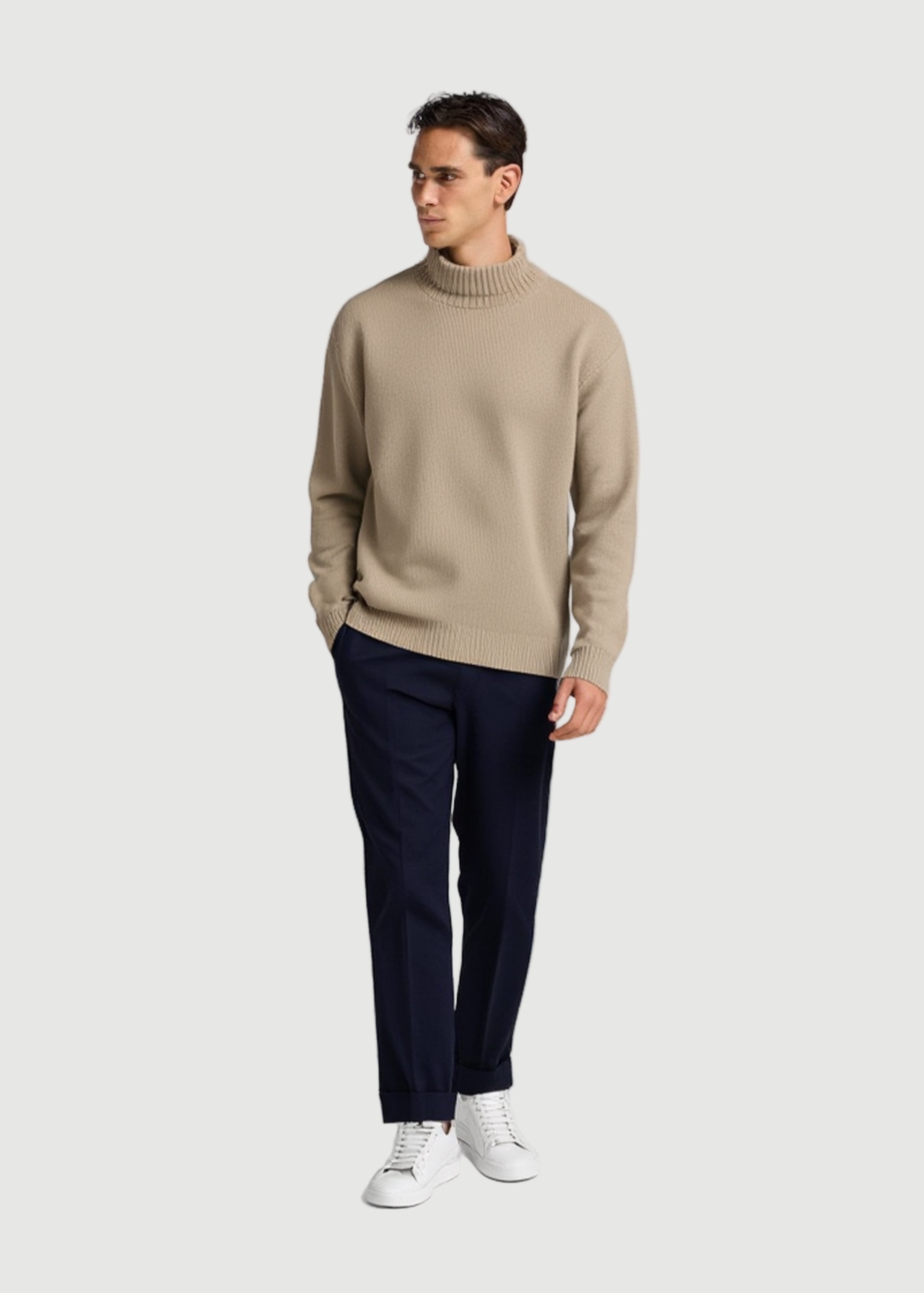 Iso turtle neck sweat beige