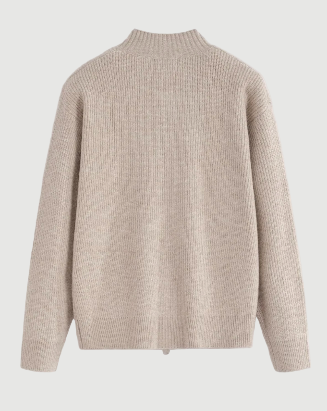 gorgio color zip-up sweater beige