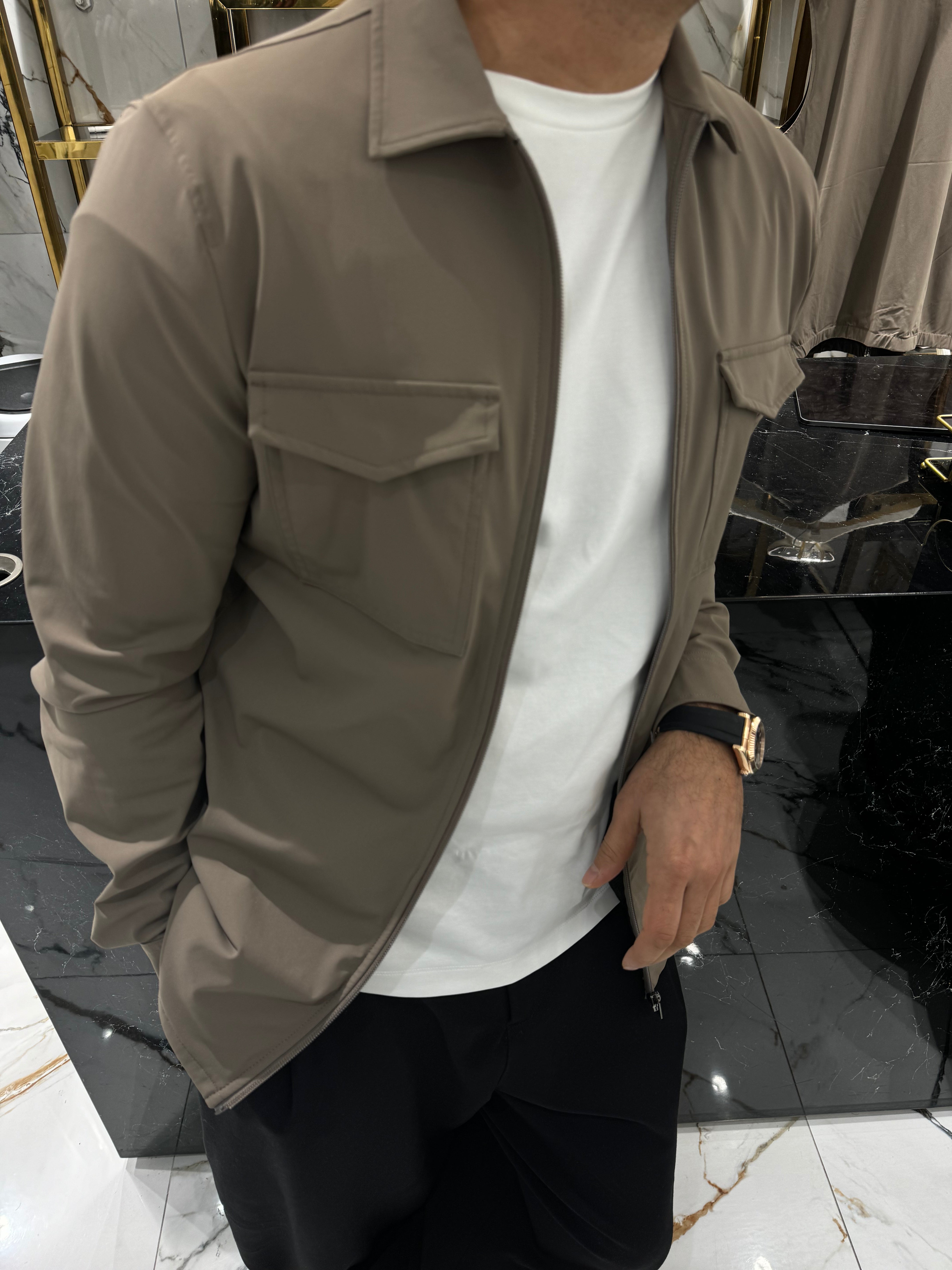 The santoni jacket Taupe