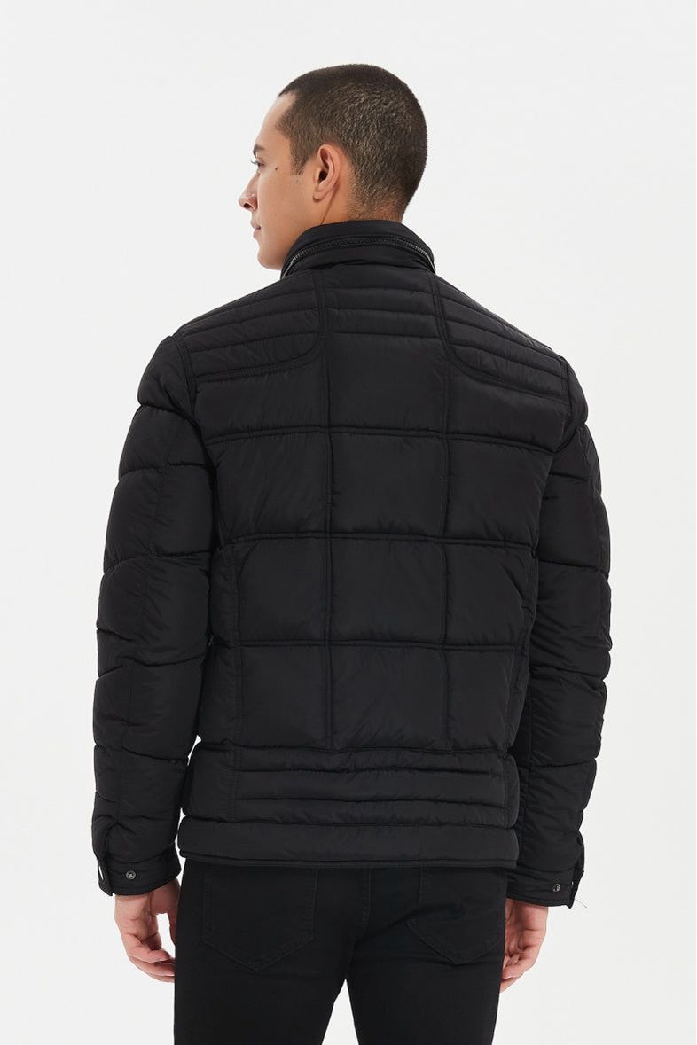 Quilted down jacket with zip