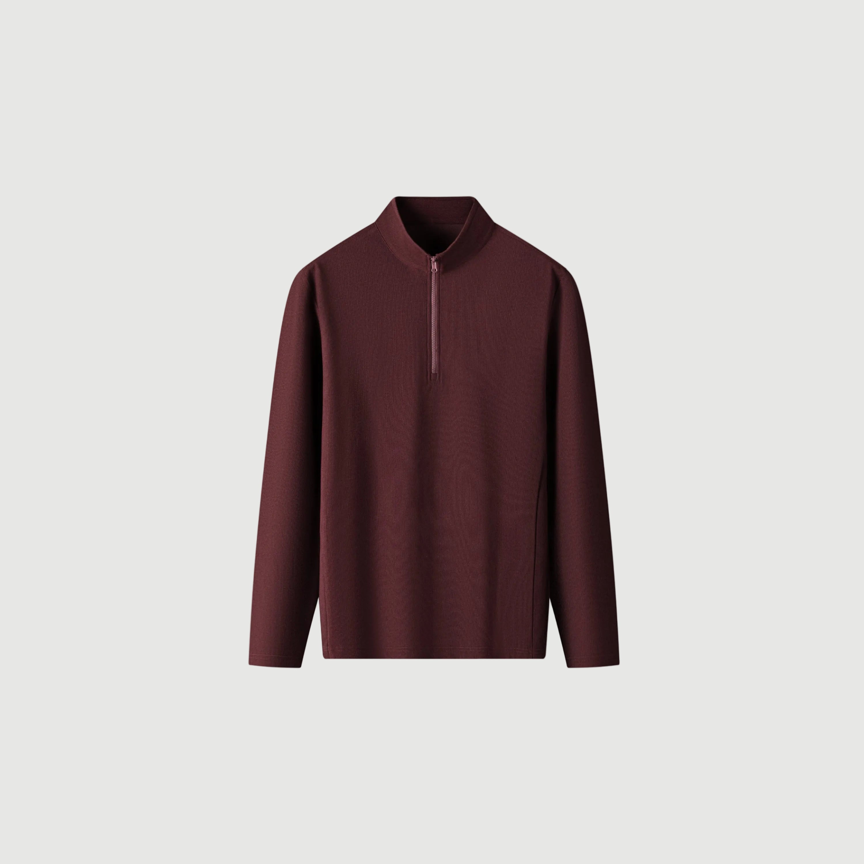 the aron zipped pull wine red