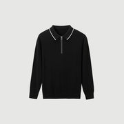 The luca zipped polo black