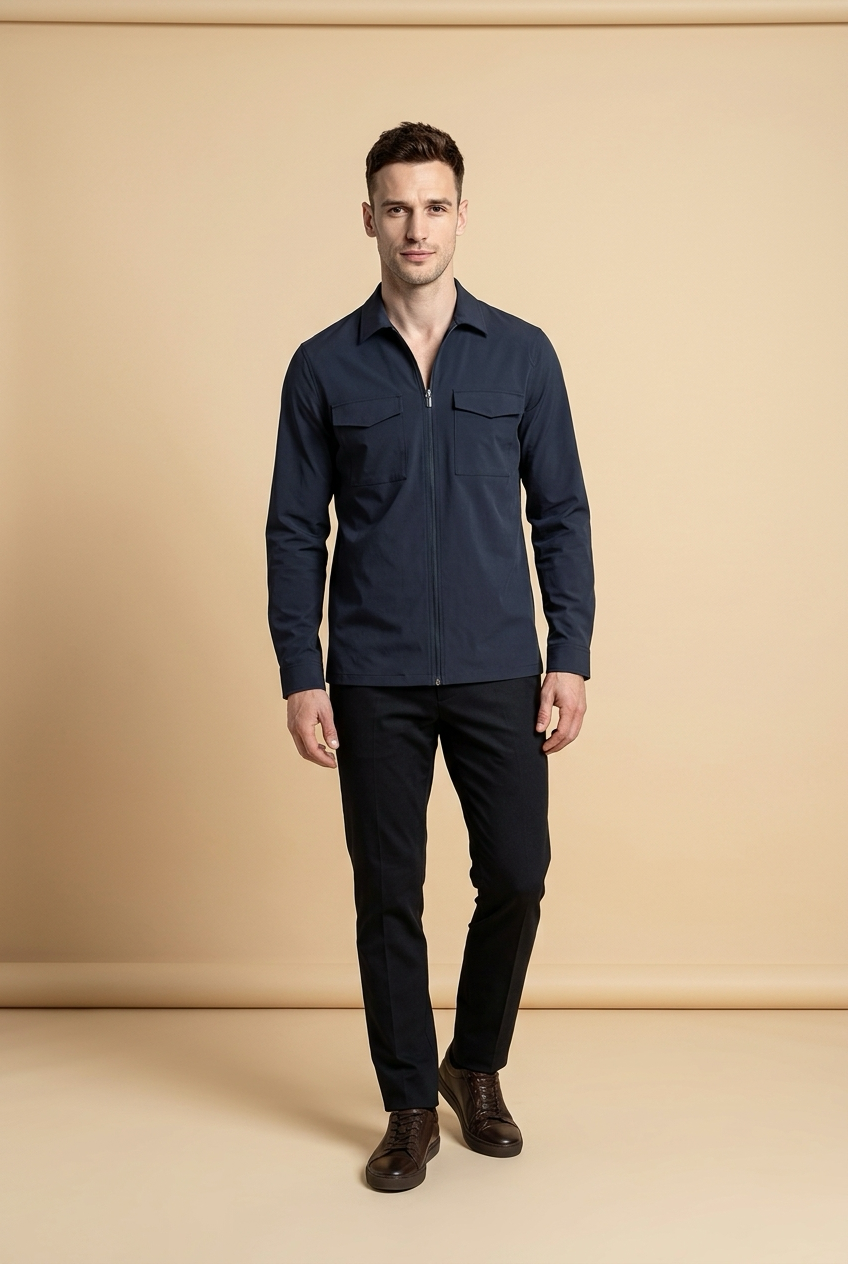 The Santoni jacket dark blue