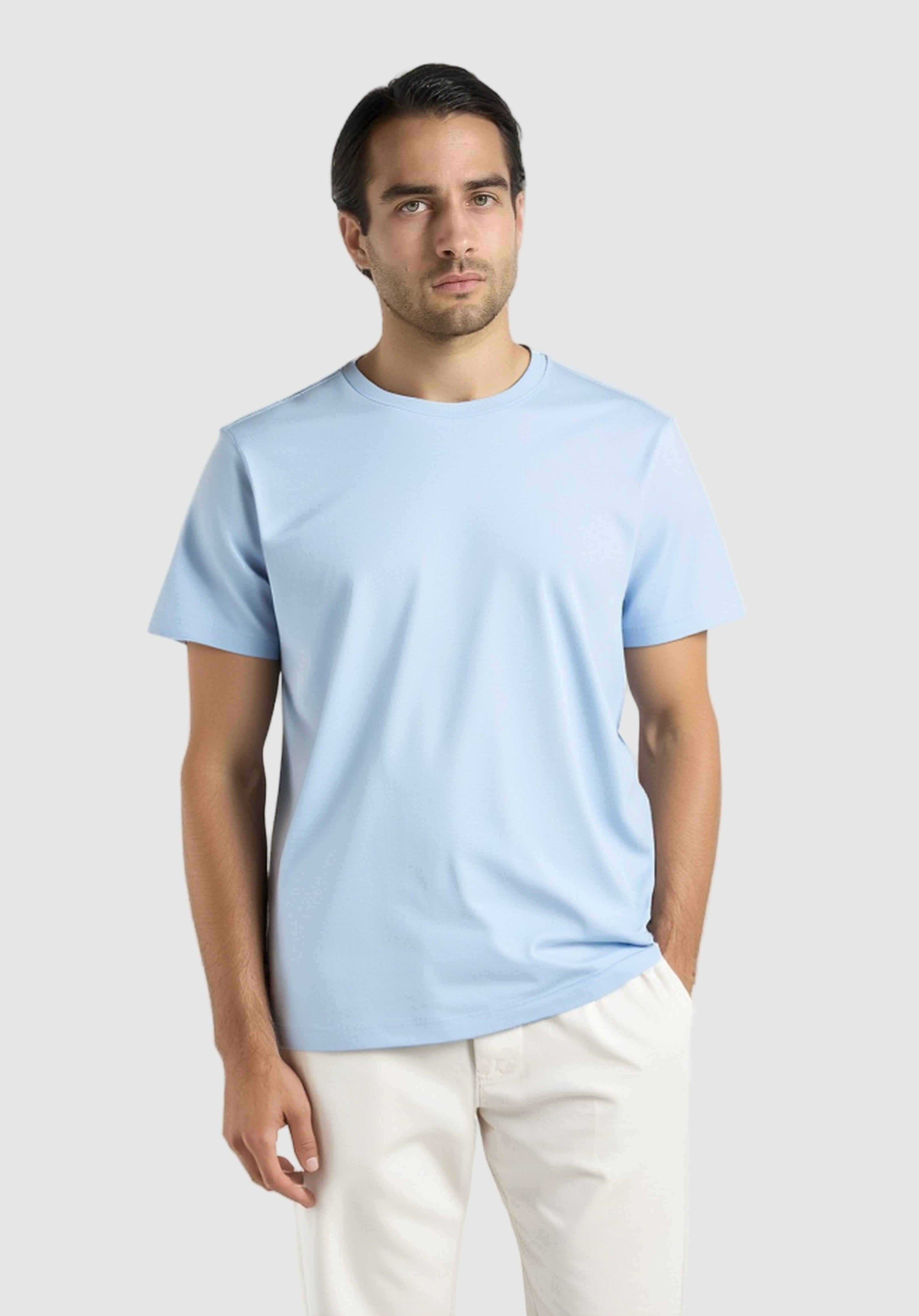 glans t-shirt baby blauw