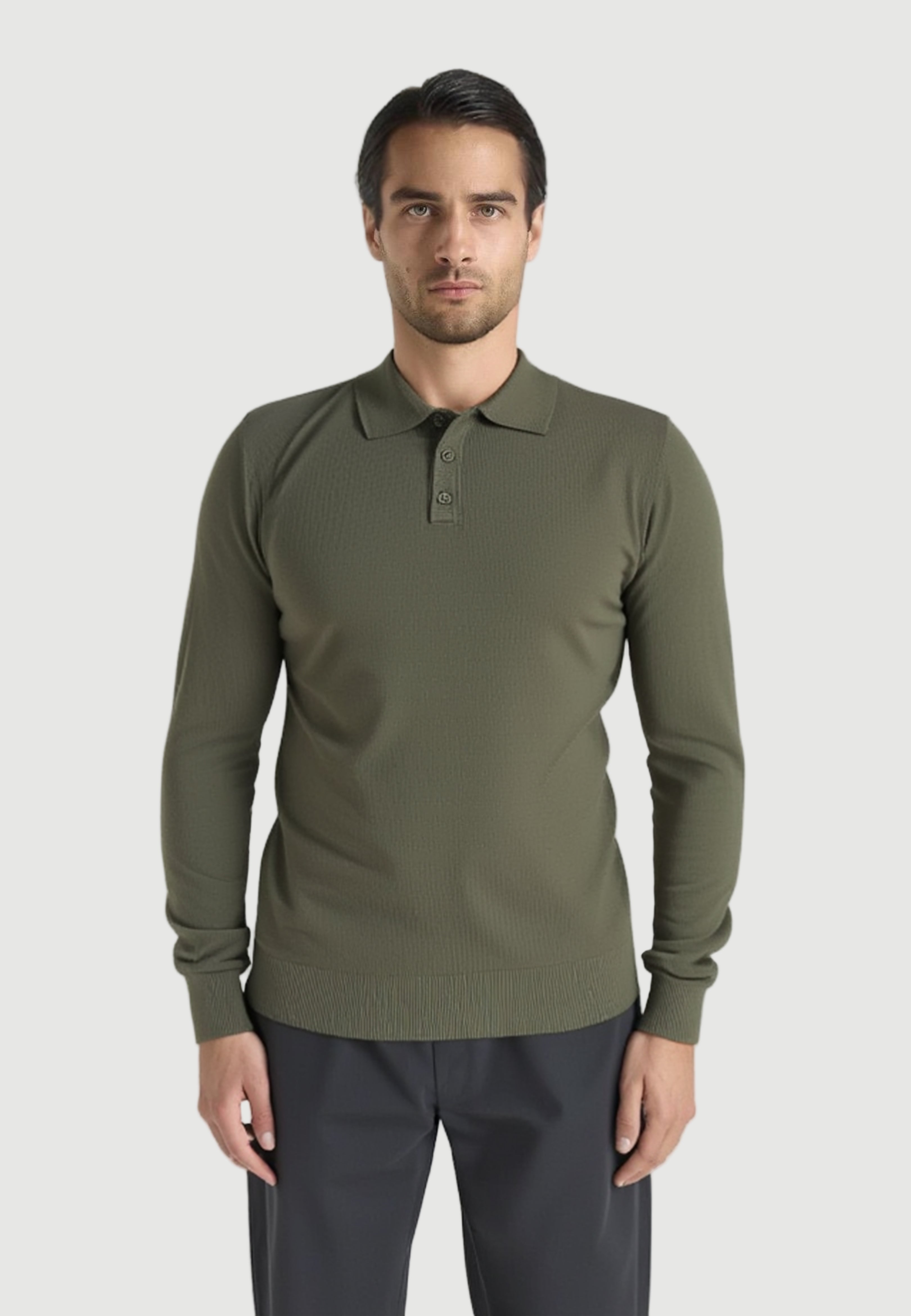 Slim fit polo khaki
