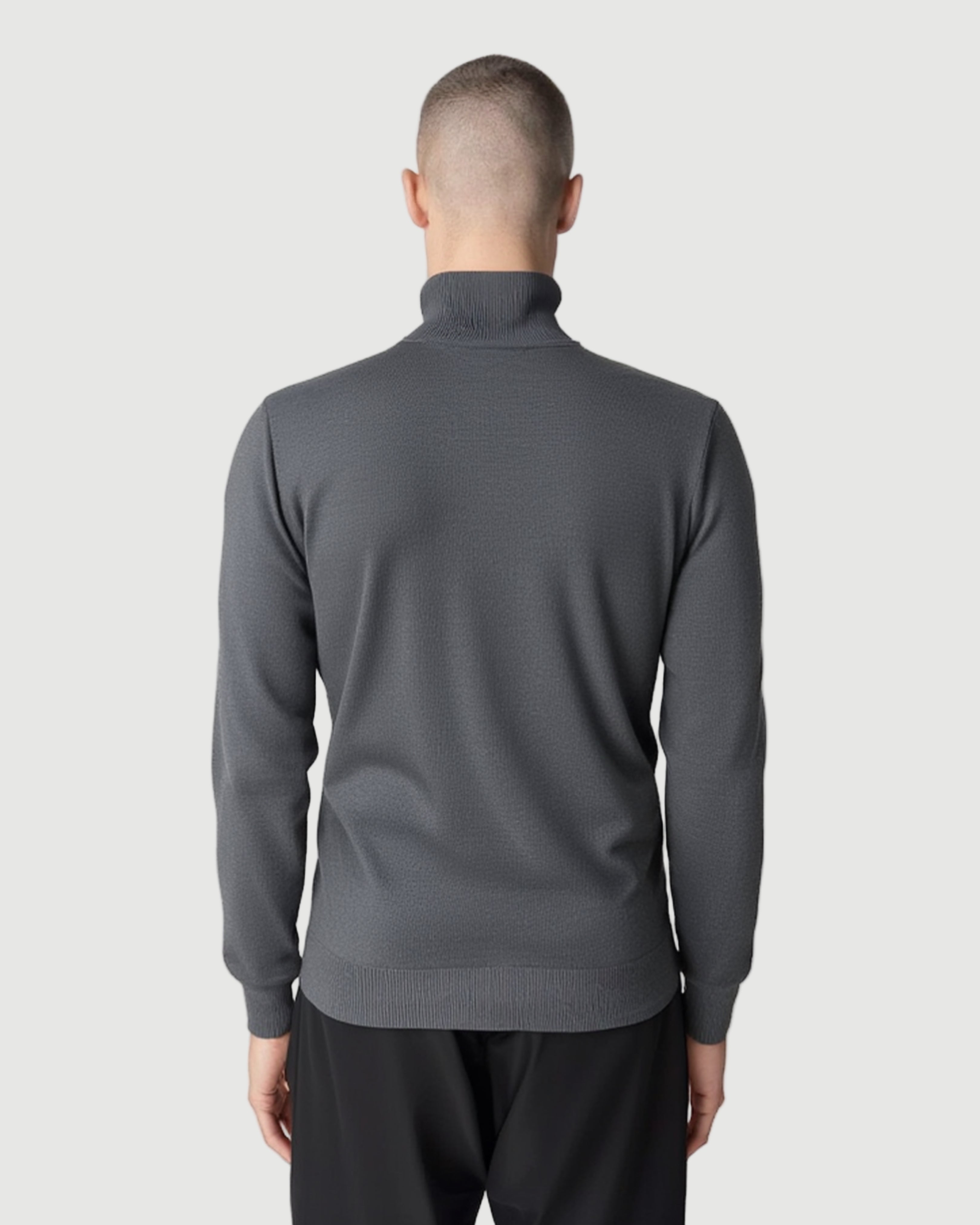 Zipped polo gray