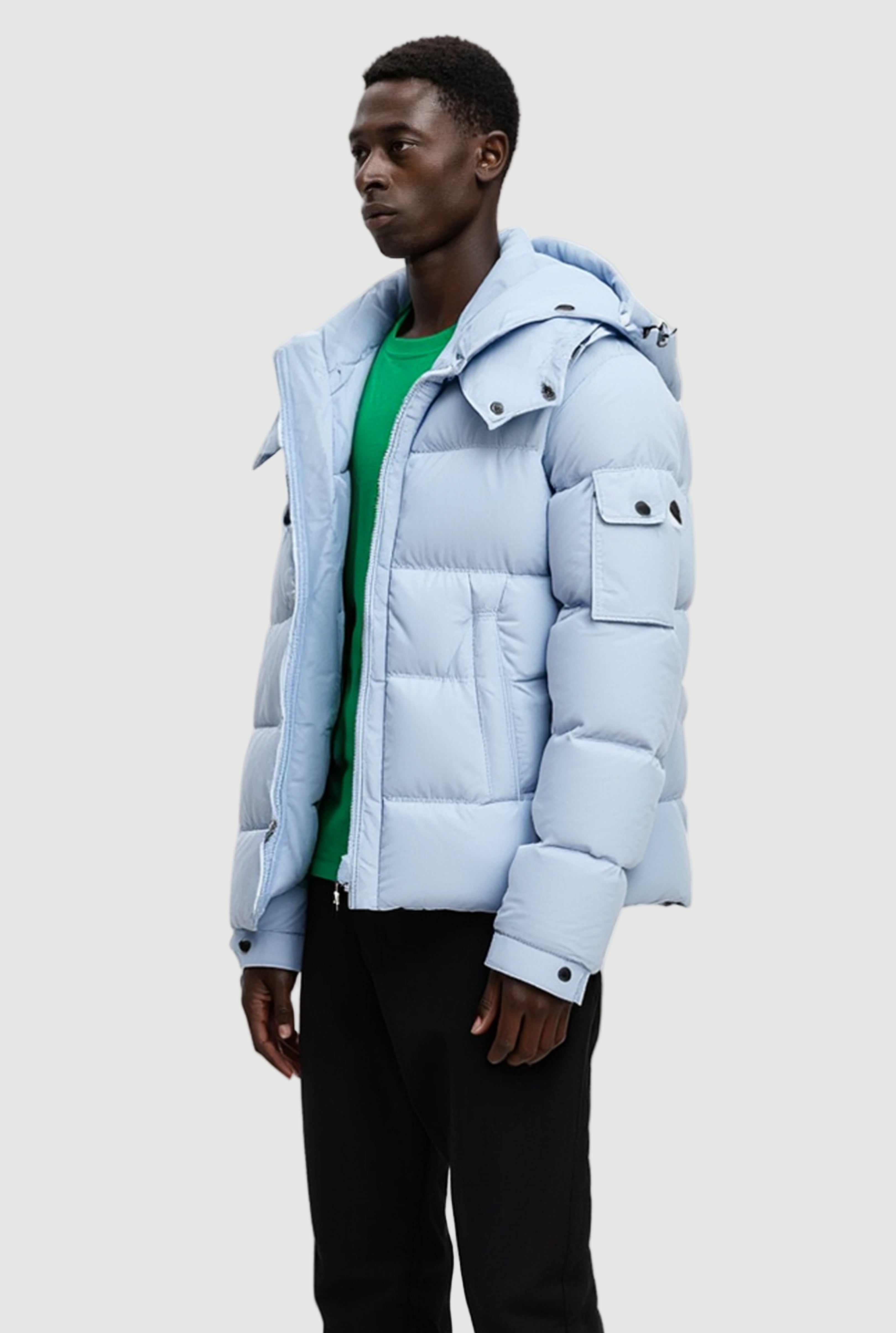 Plain quilted down jacket