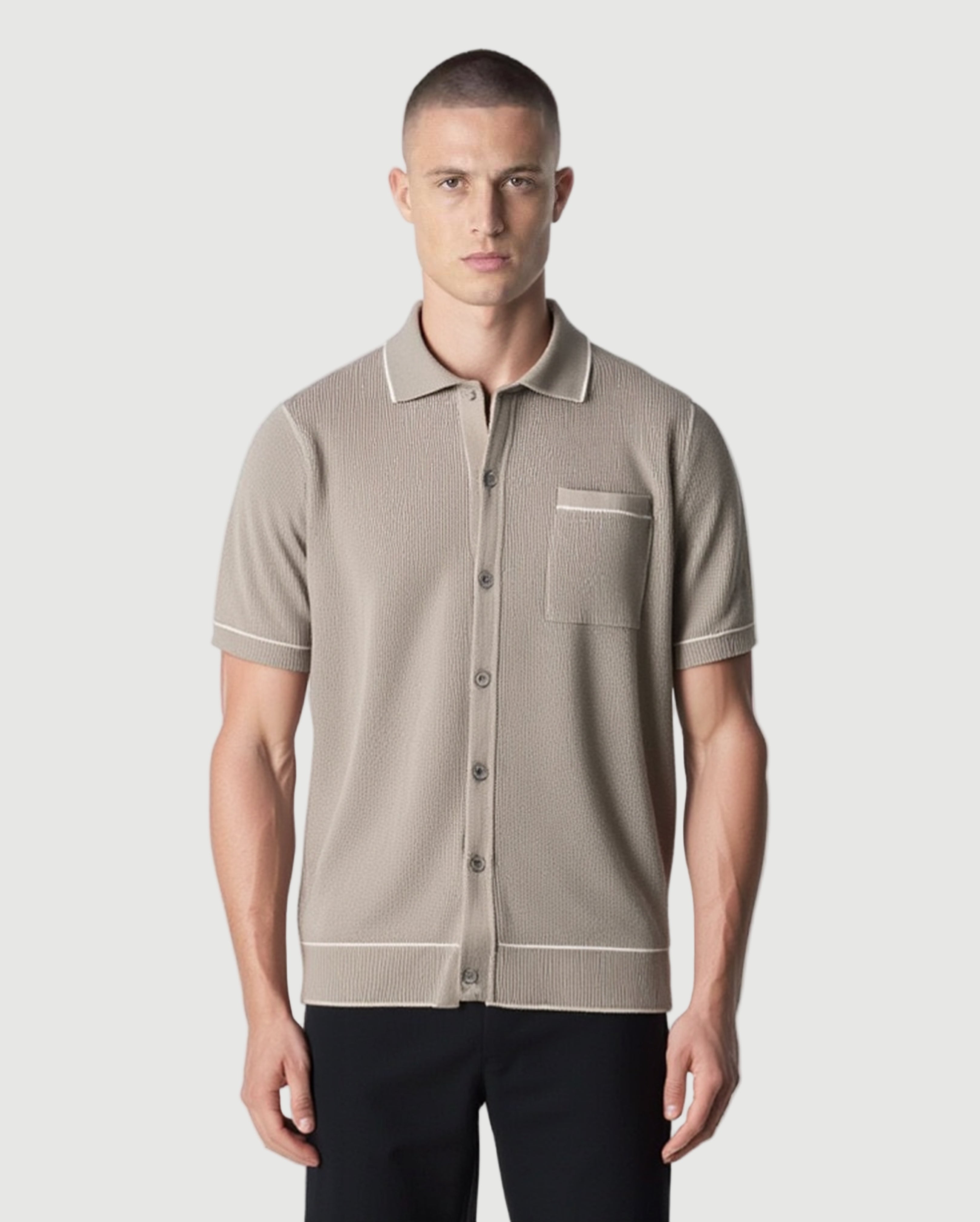 Polo button beige