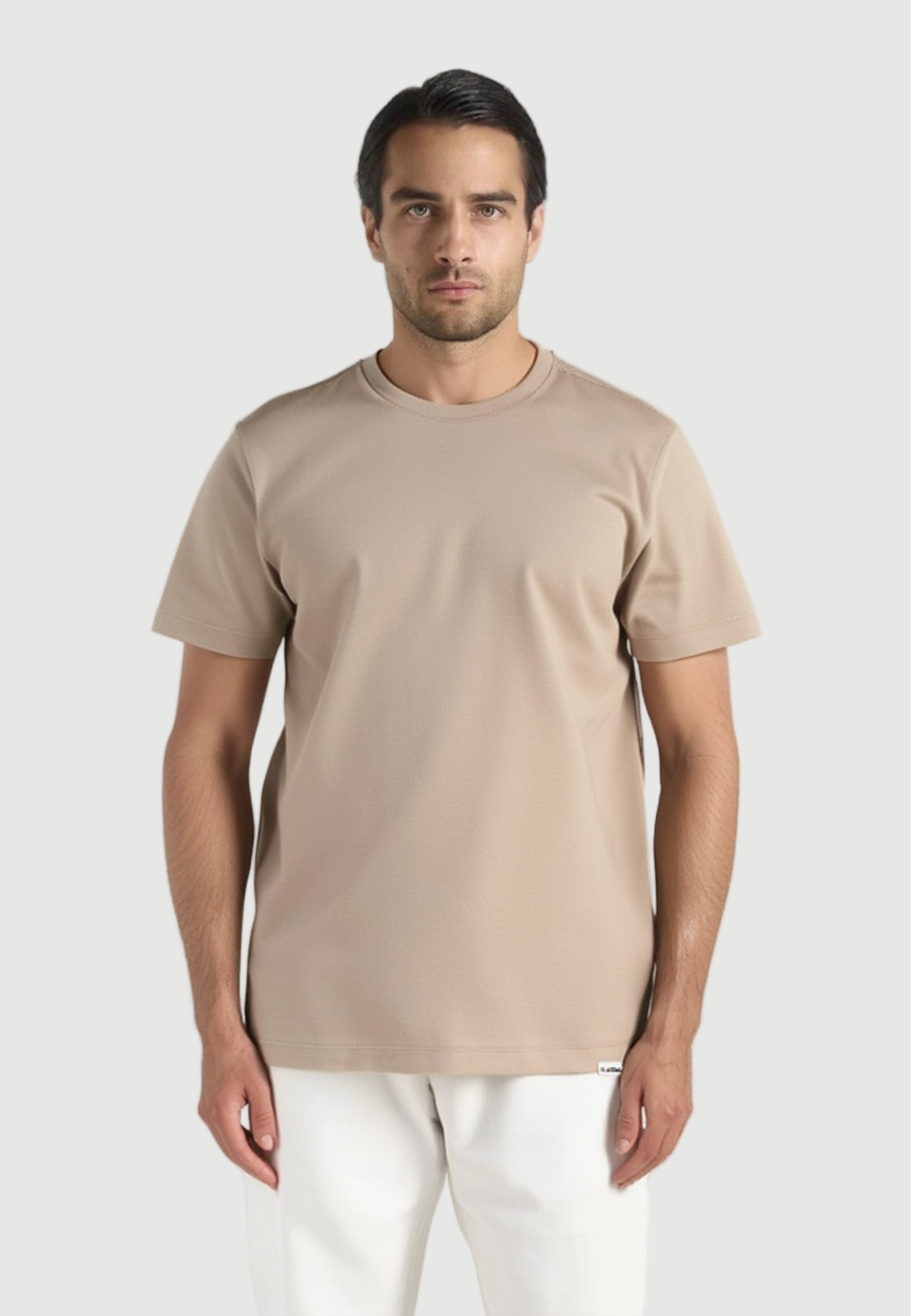 Glans t-shirt beige
