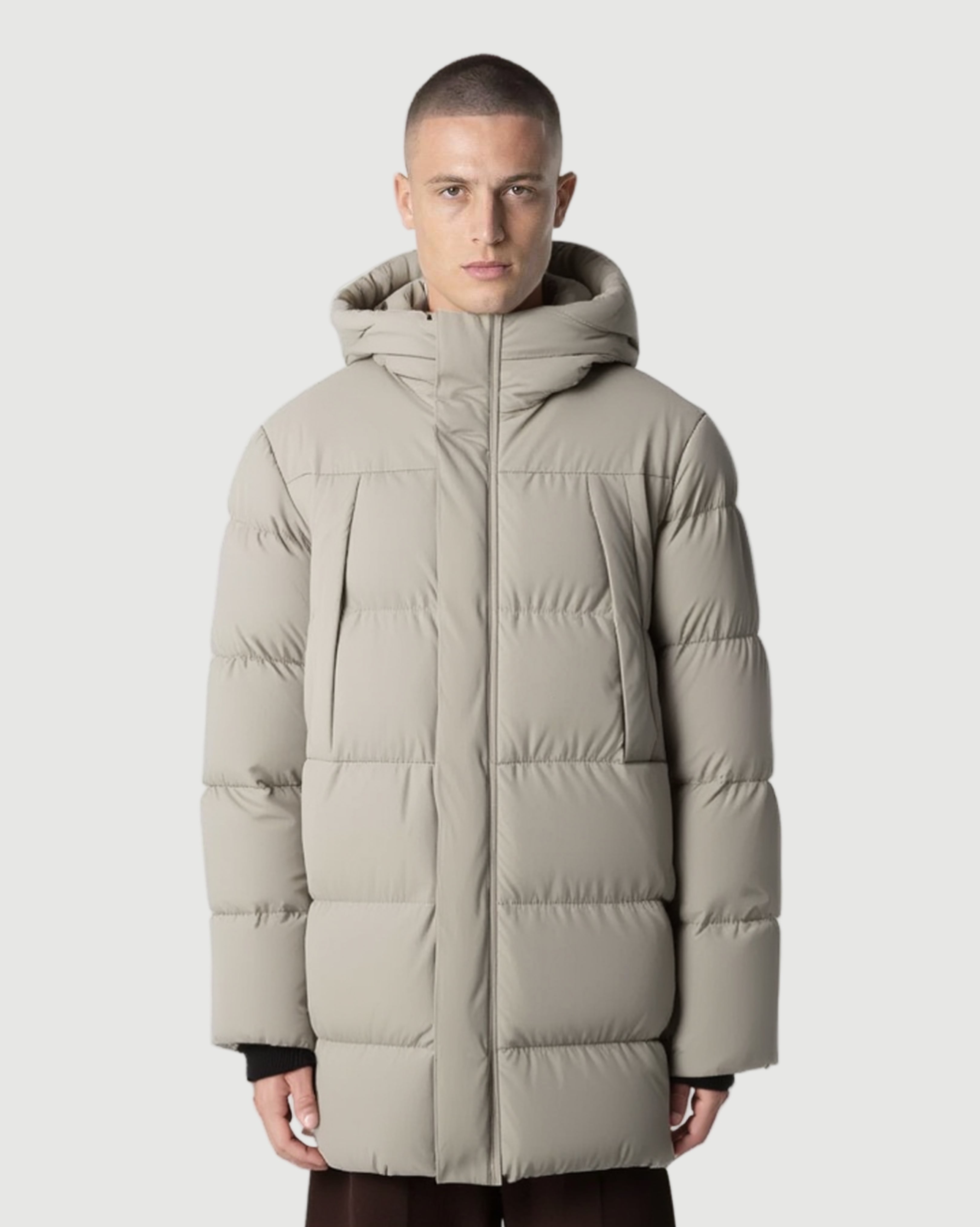Mikka long puffer jacket beige