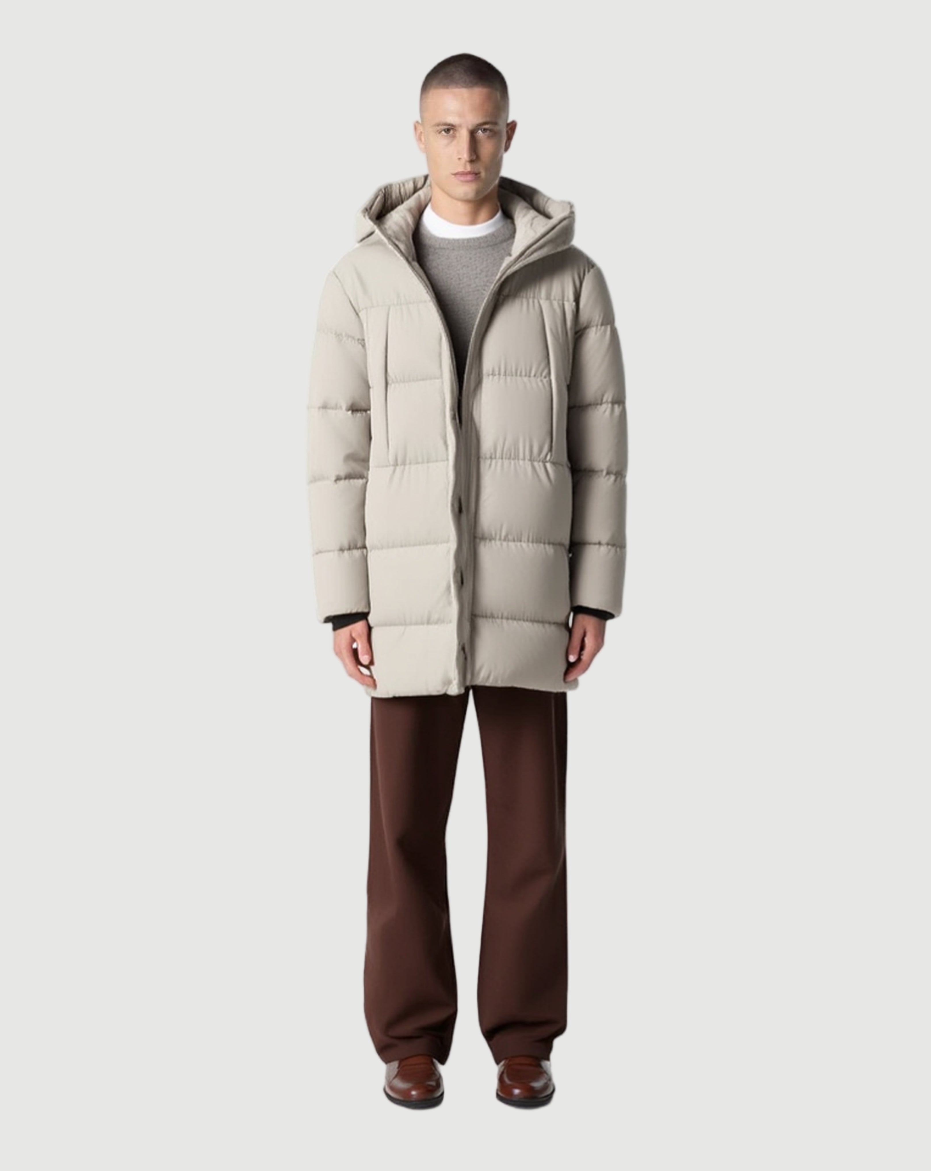 Mikka long puffer jacket beige