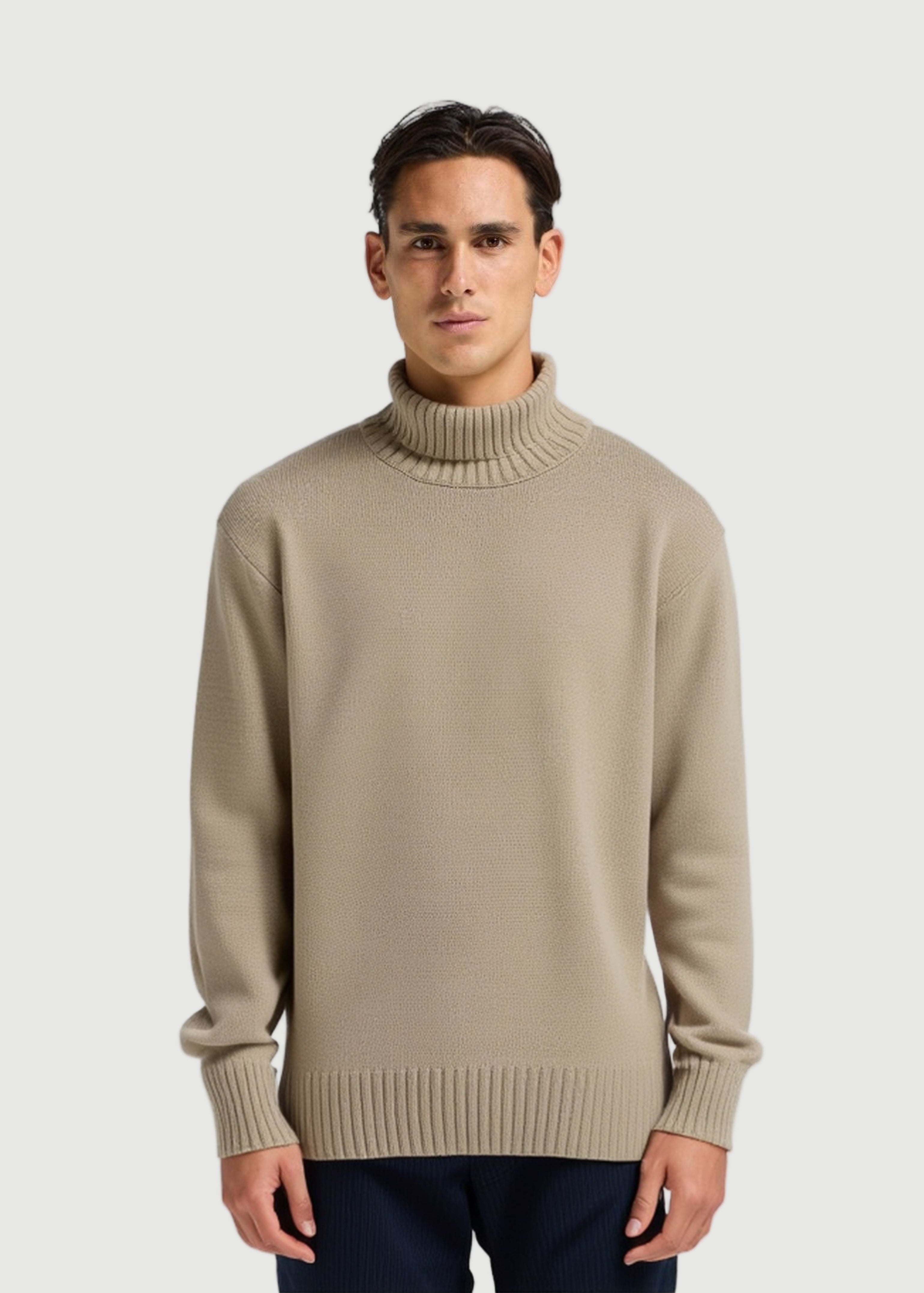 Iso turtle neck sweat beige