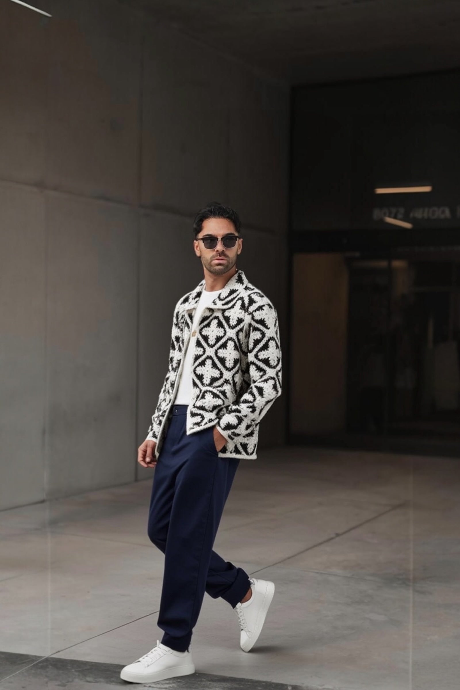 Hector crochet long sleeve shirt black