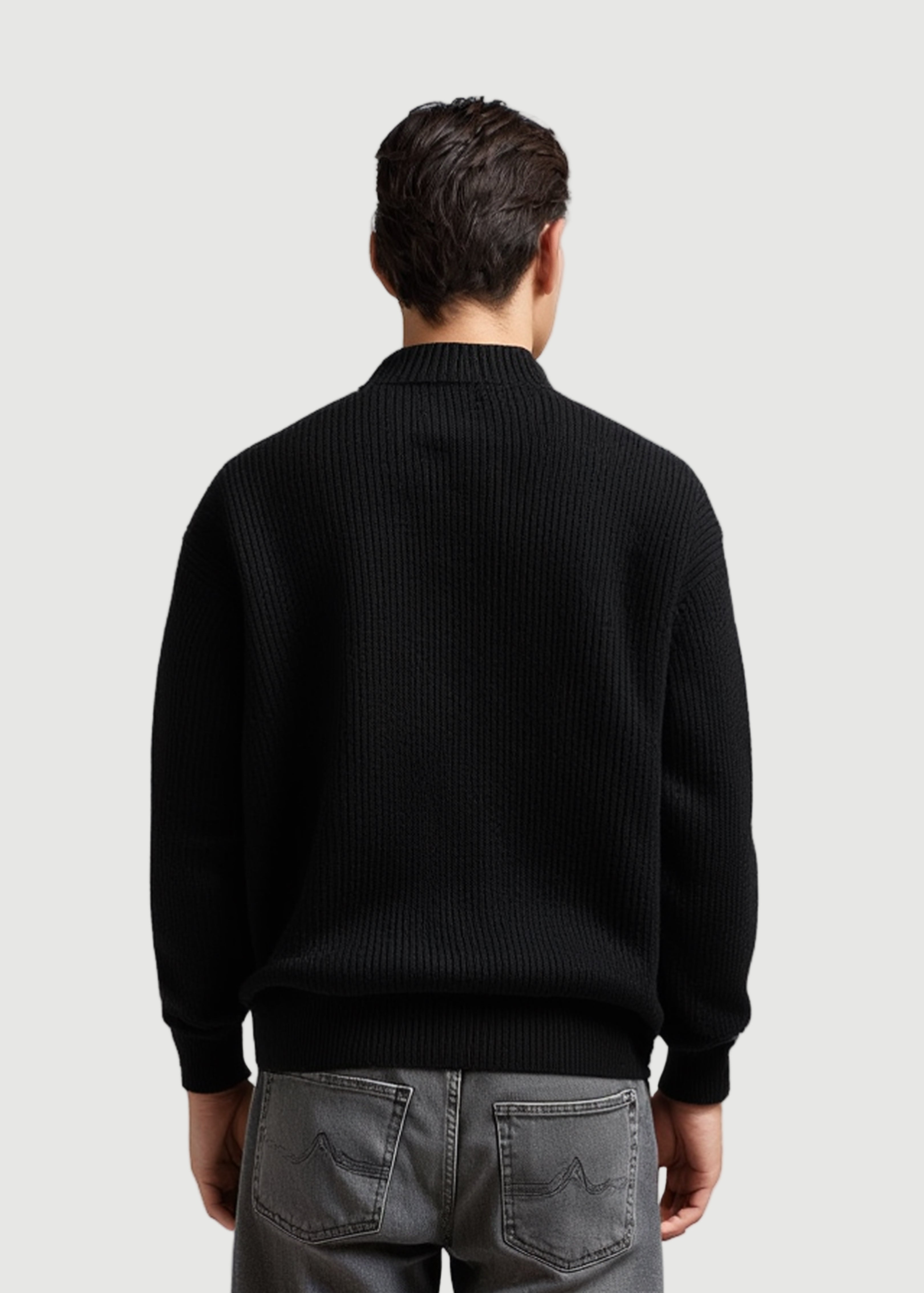 gorgio color zip-up sweater black