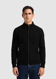 gorgio color zip-up sweater black