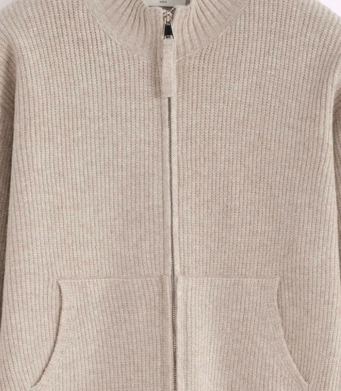 gorgio color zip-up sweater beige