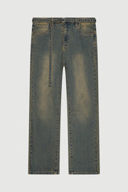 Quos slim cropped belt denim