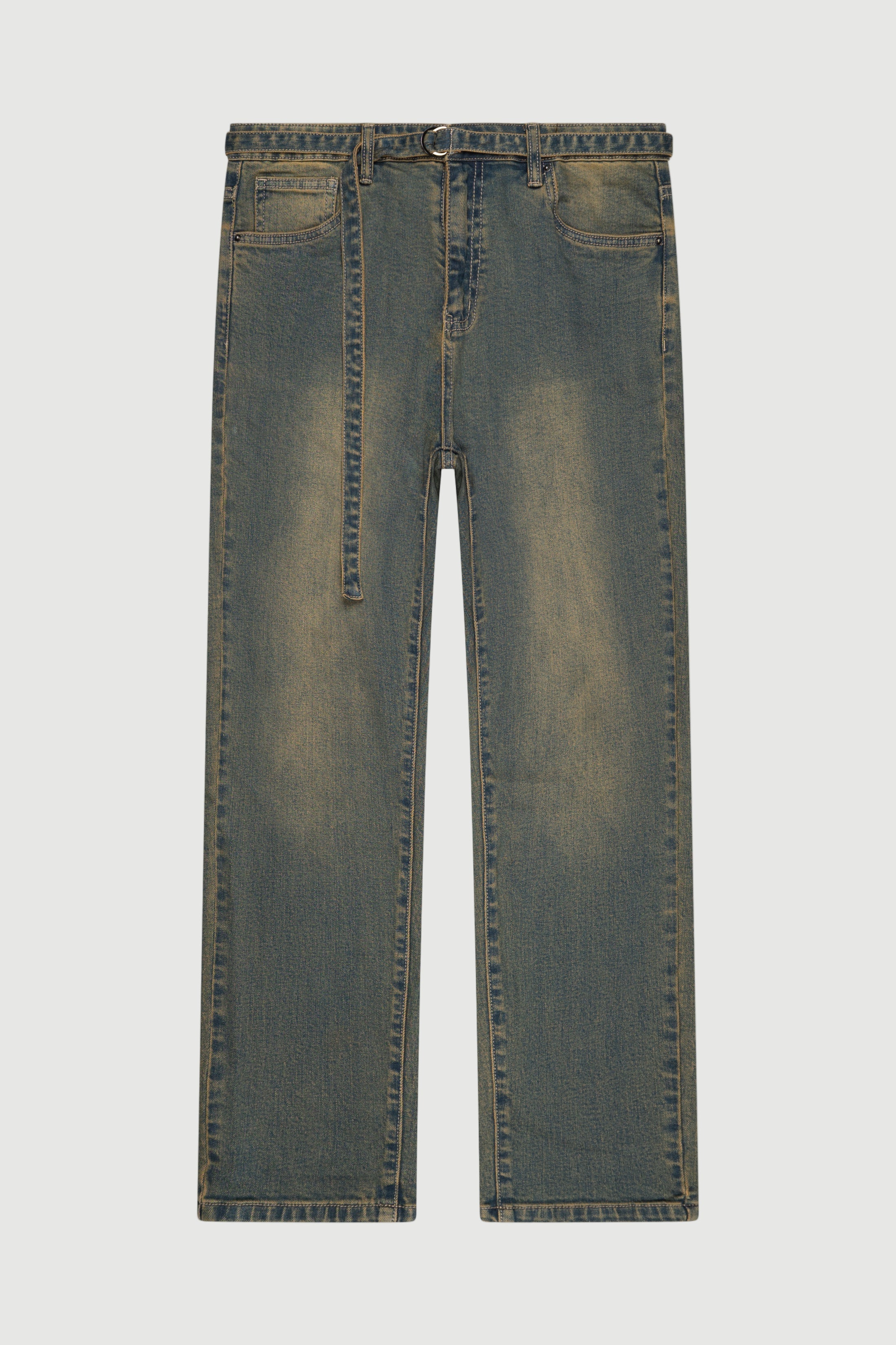 Quos slim cropped belt denim