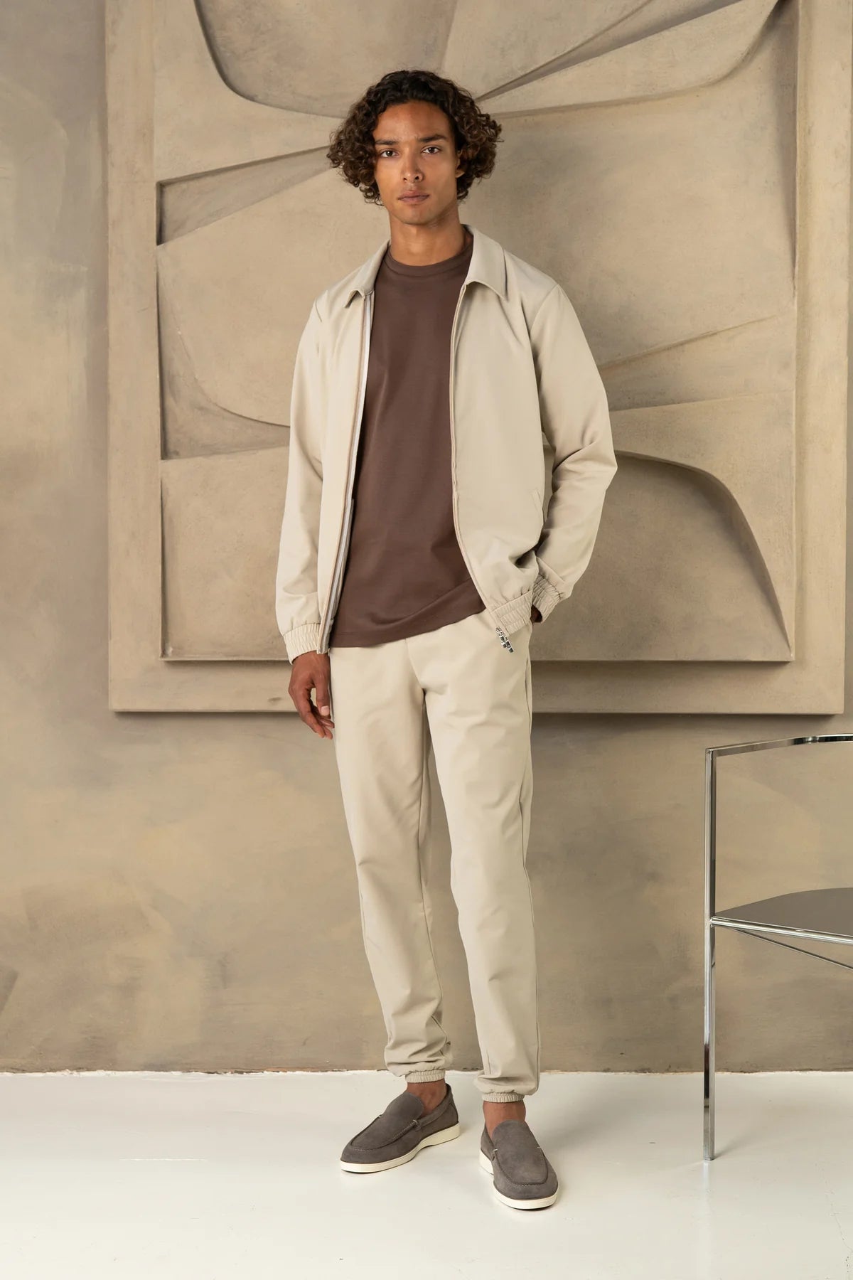 The milano suit taupe