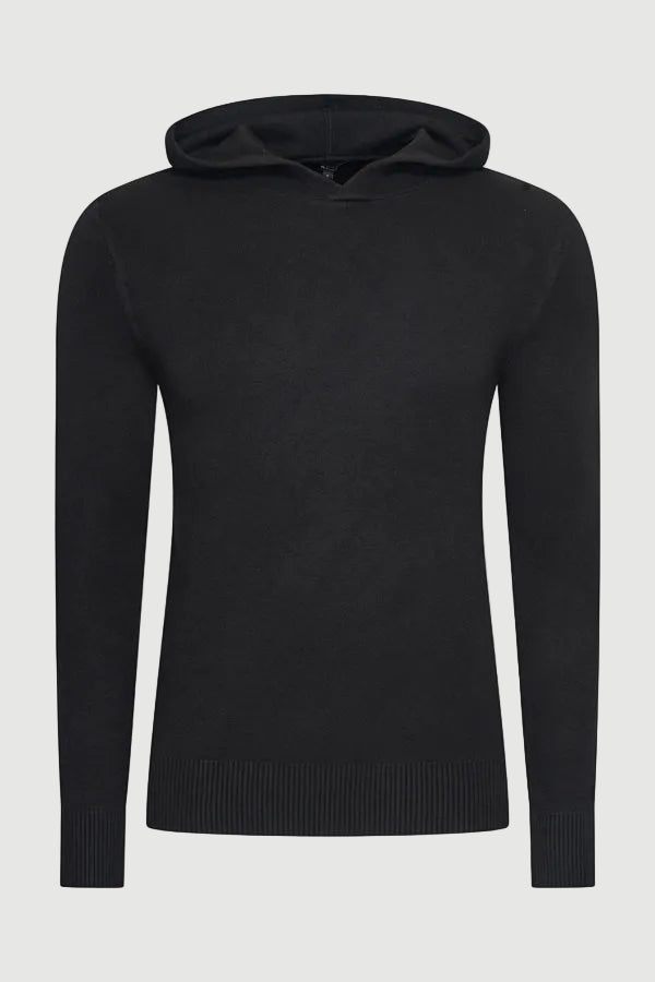 The Savano pullover hooded Black