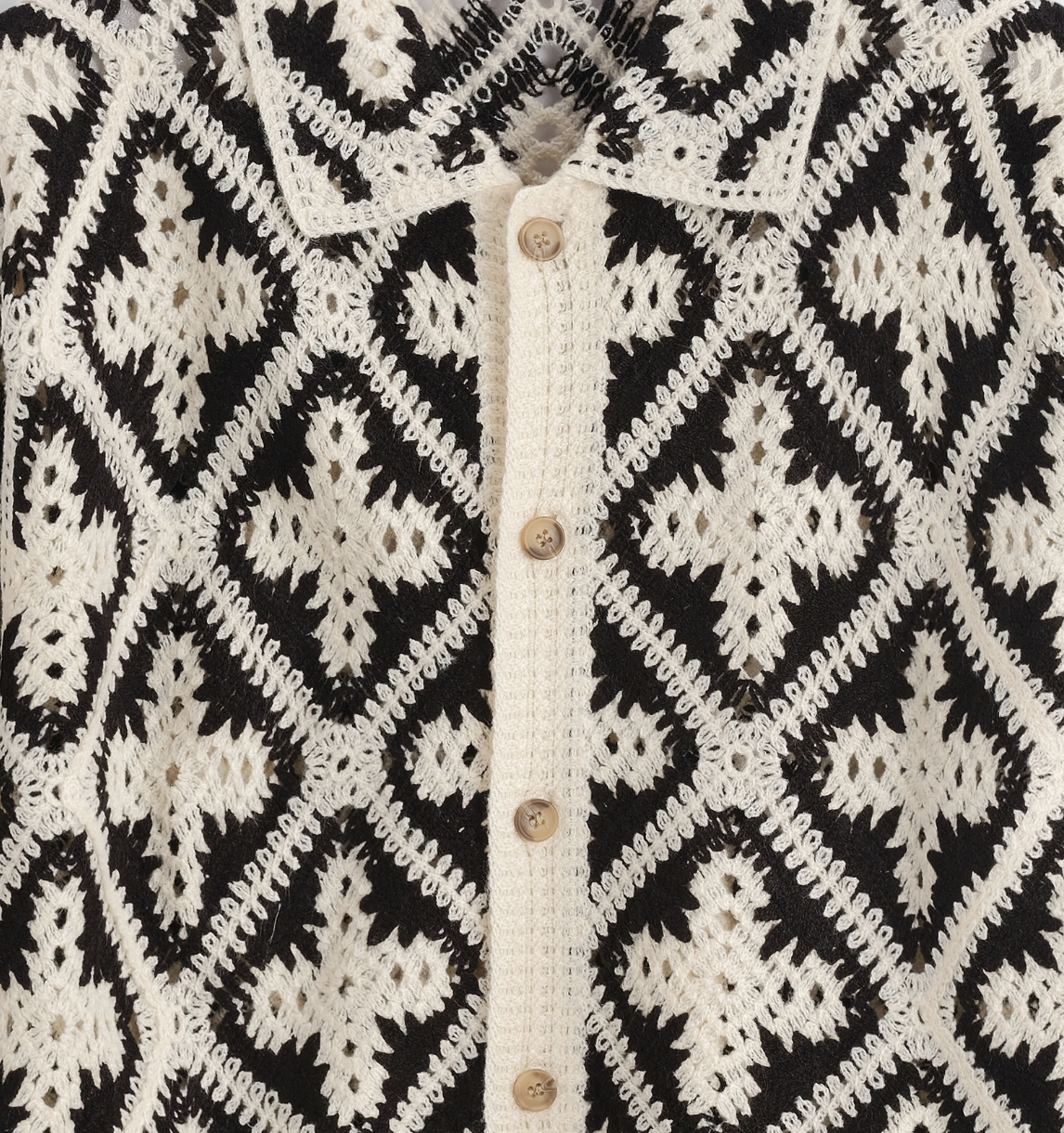 Hector crochet longsleev shirt black