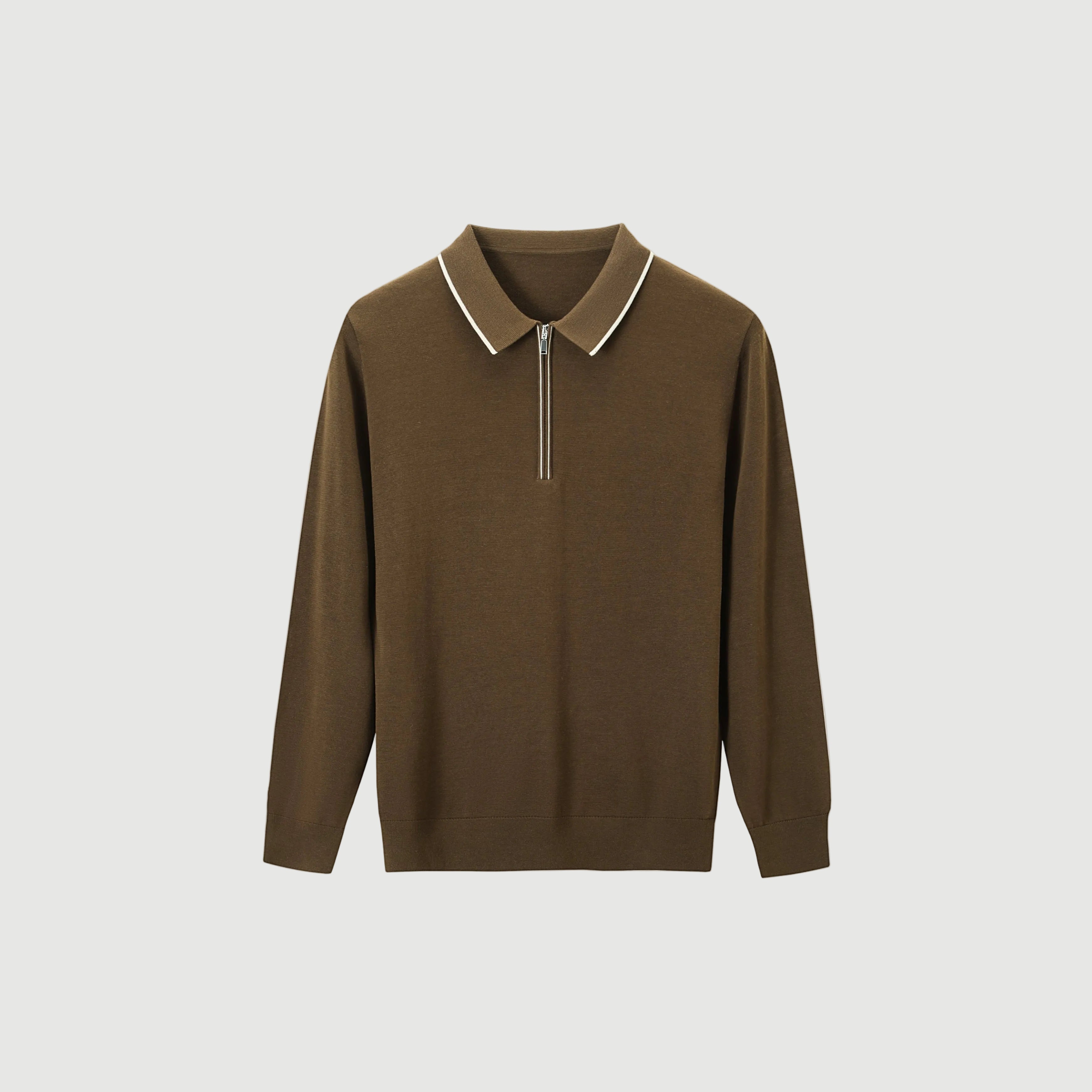 The luca zipped polo espresso