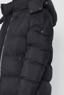 Long hooded down jacket